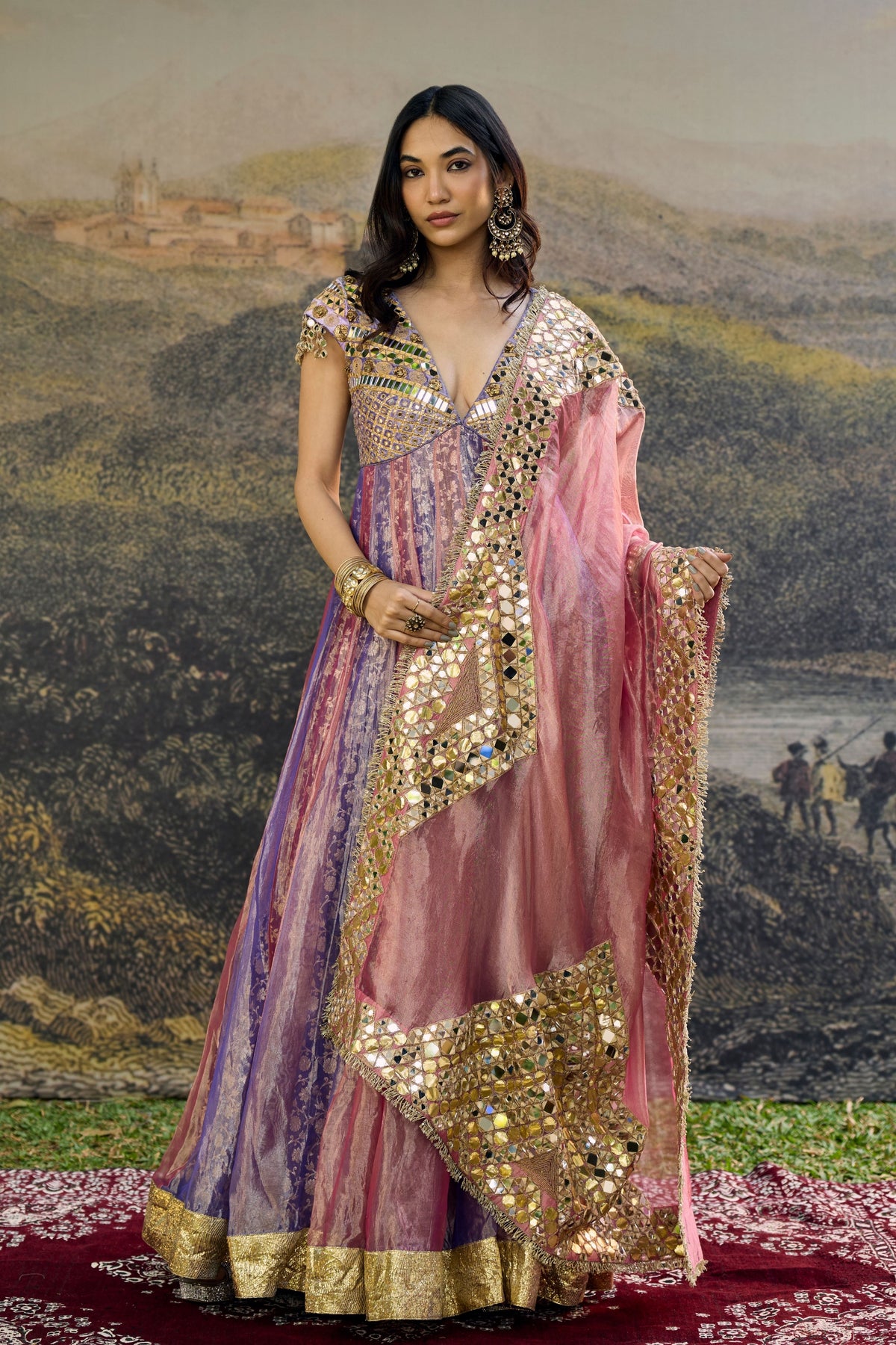 Bajrangi Mirror Anarkali Set