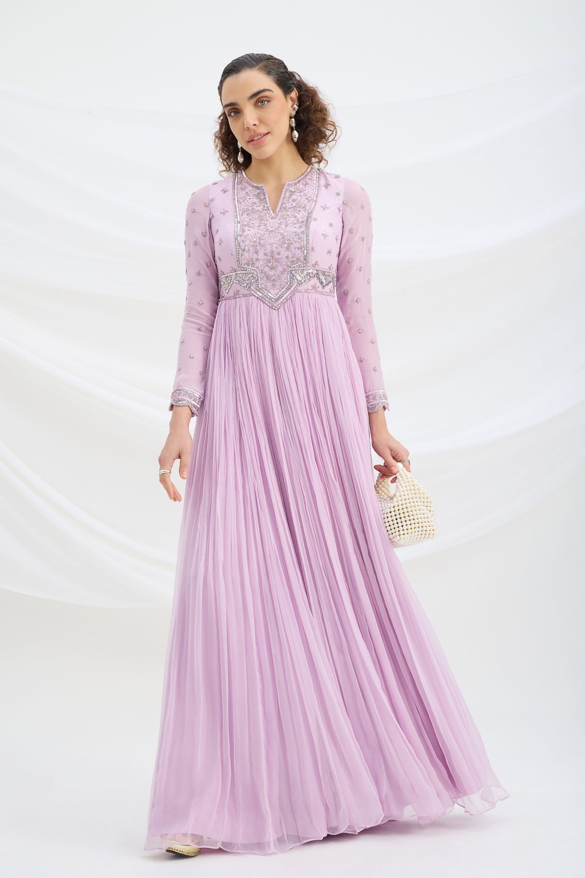 Lilac Embroidered Dress