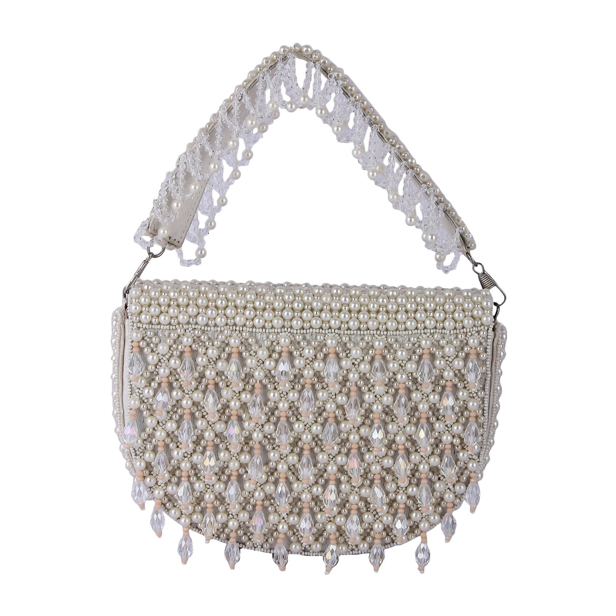 Rubeena White Pearl Clutch
