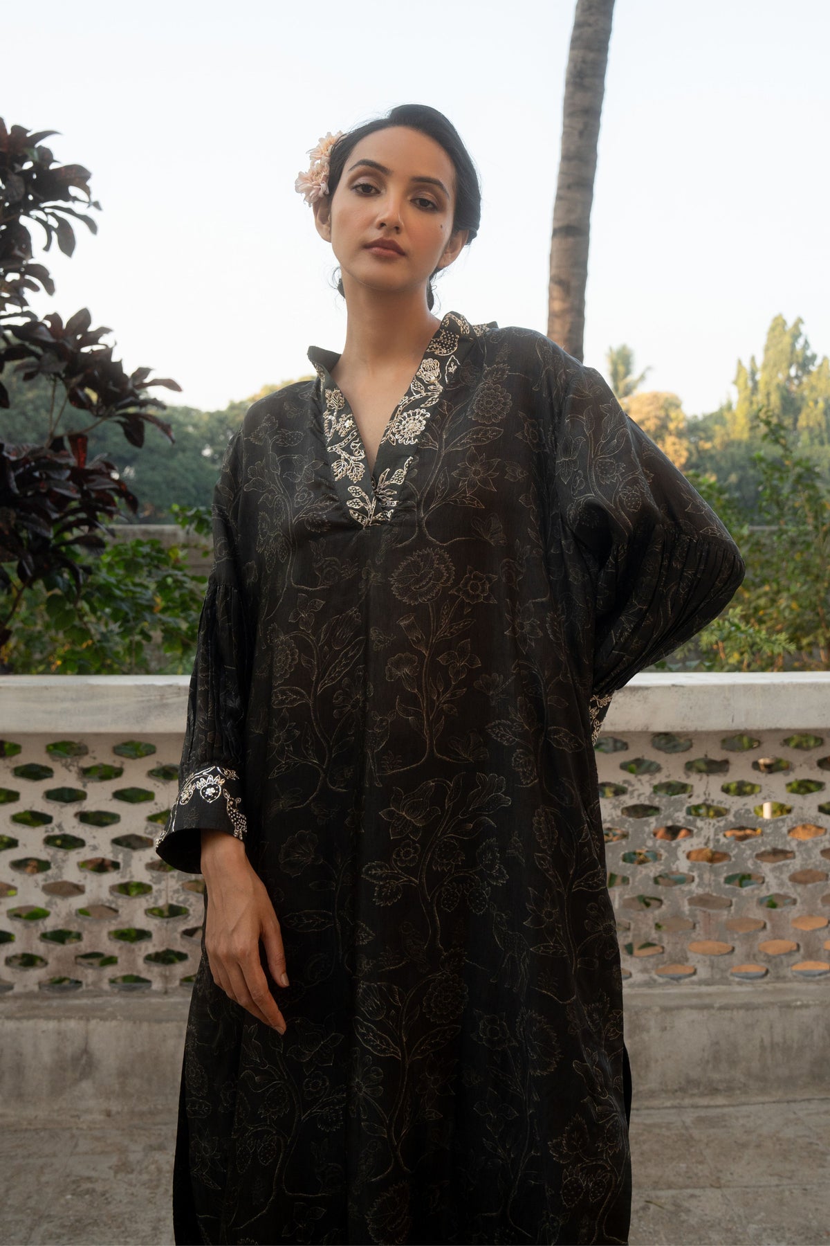 Black Deer Printed Kurta Set