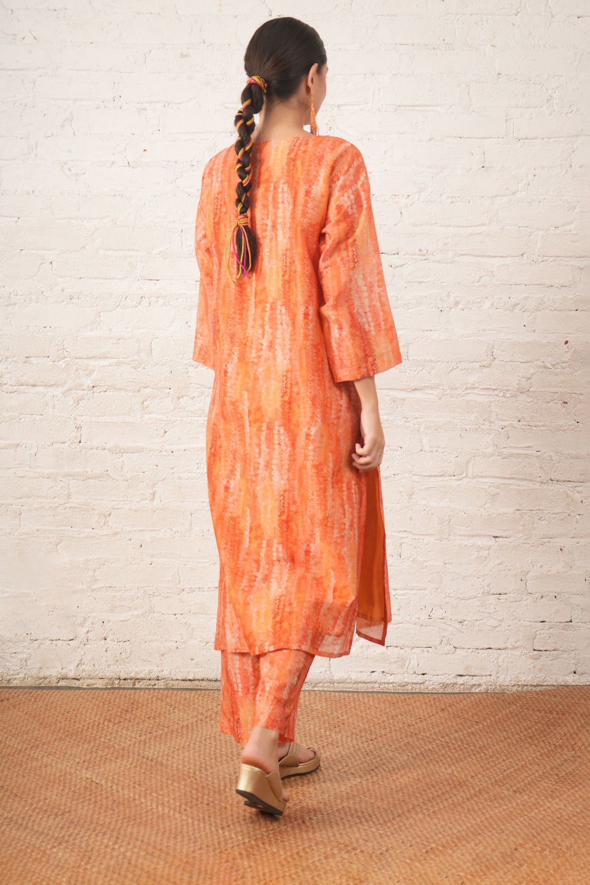 Peach Silk Tunic Set