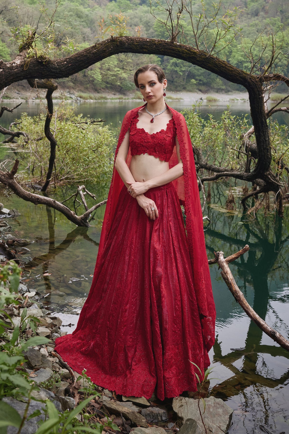 Scarlet Lehenga Set