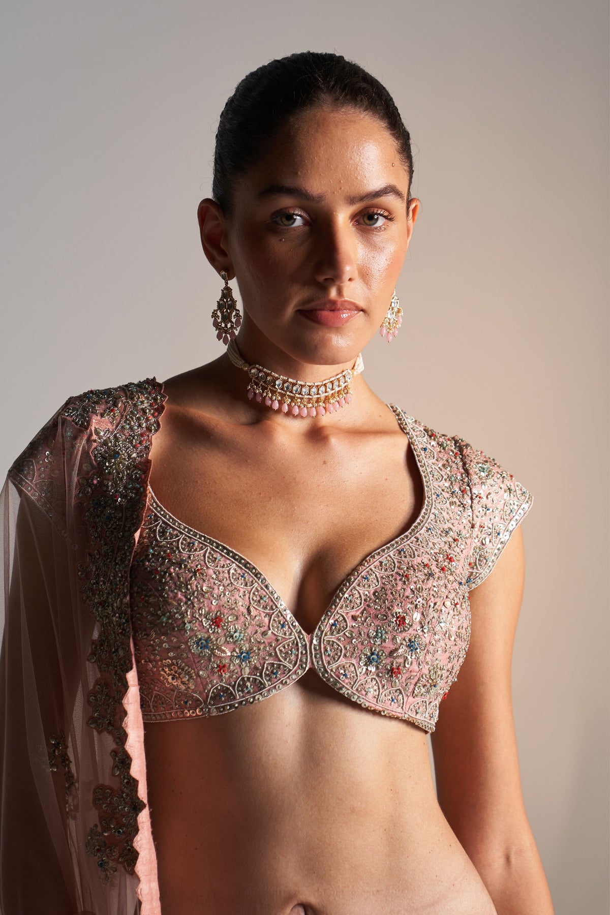 Coral Rose Lehenga Set