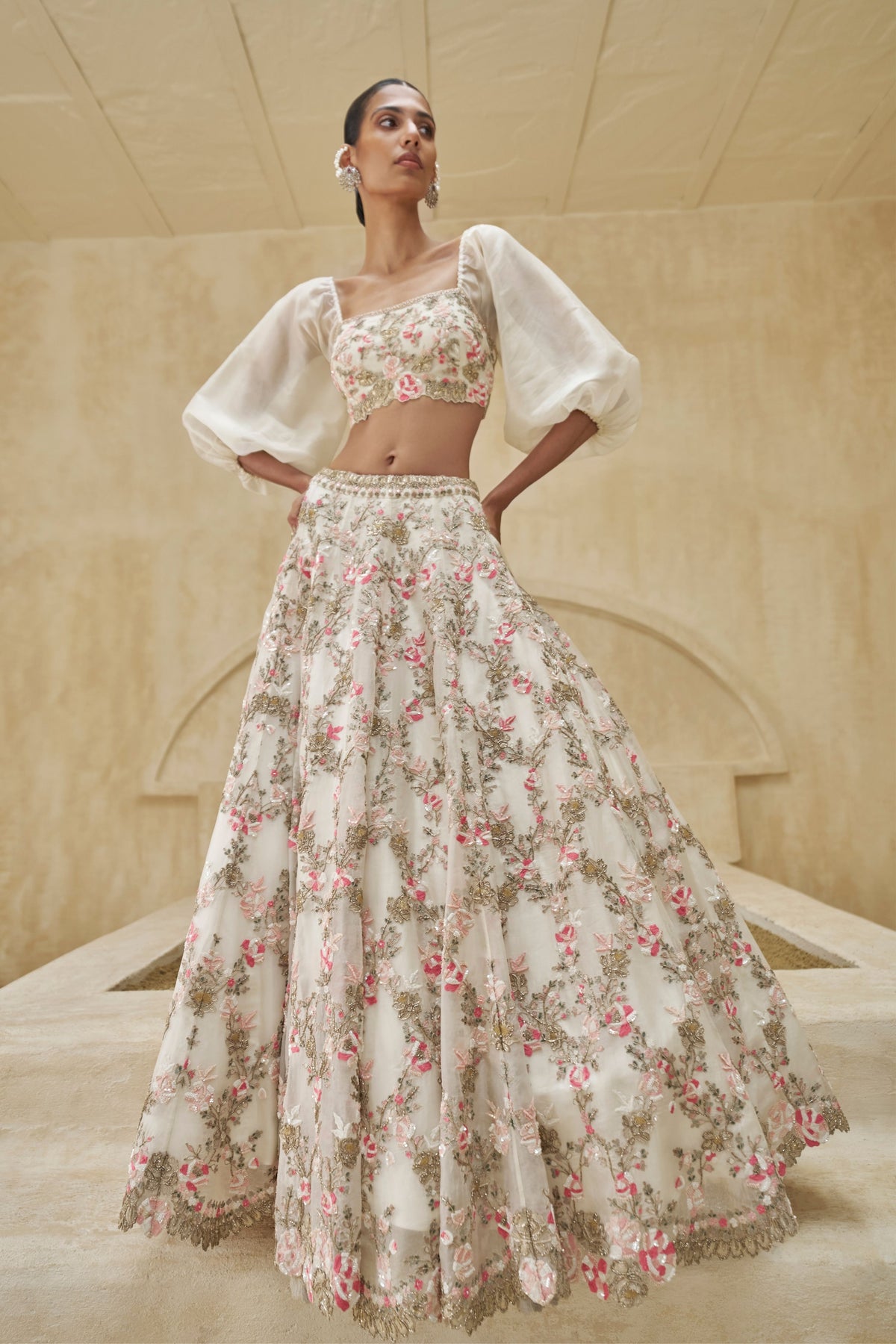 Liatris Alba Gold Lehenga Set