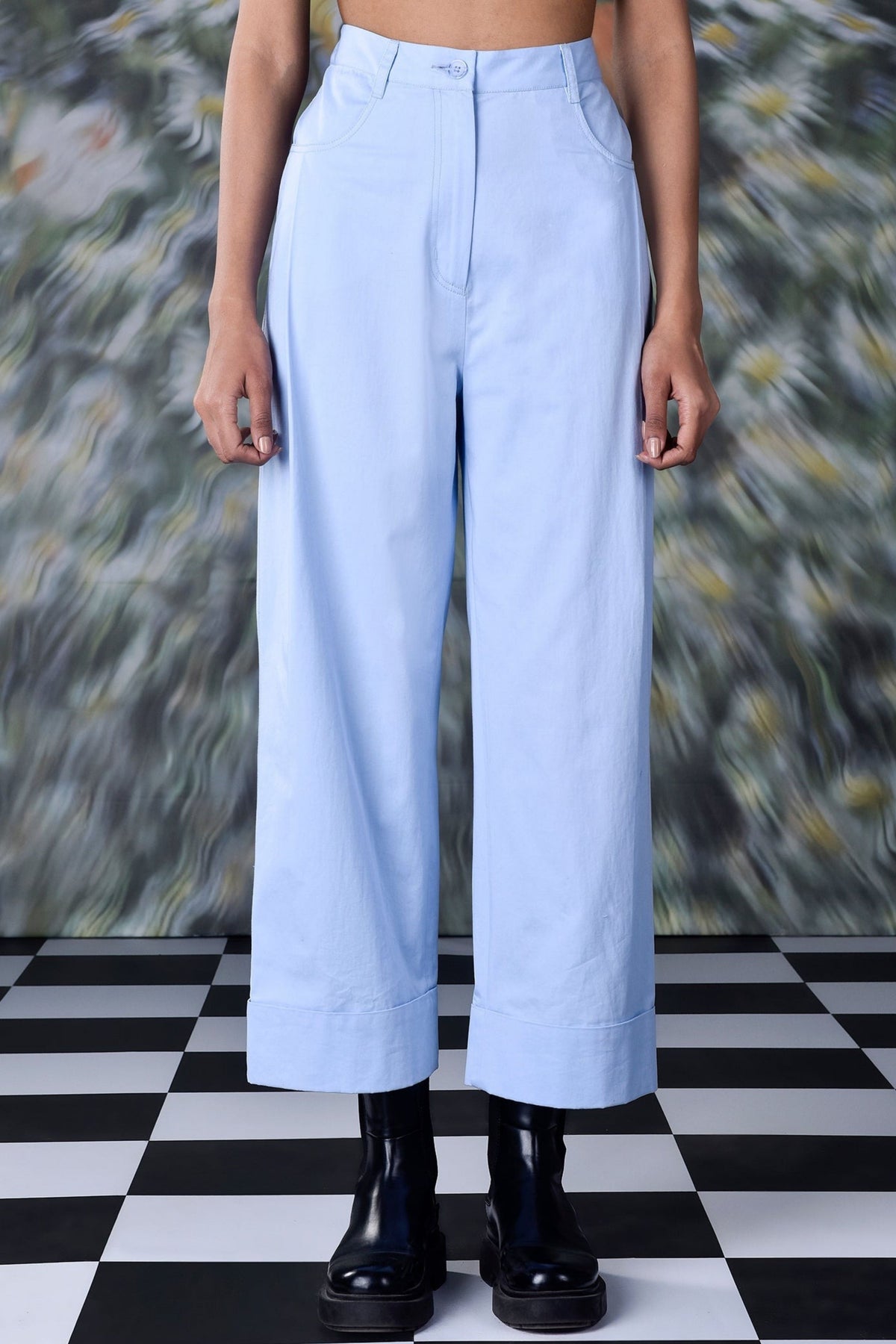 Cotton Twill Trousers Light Blue
