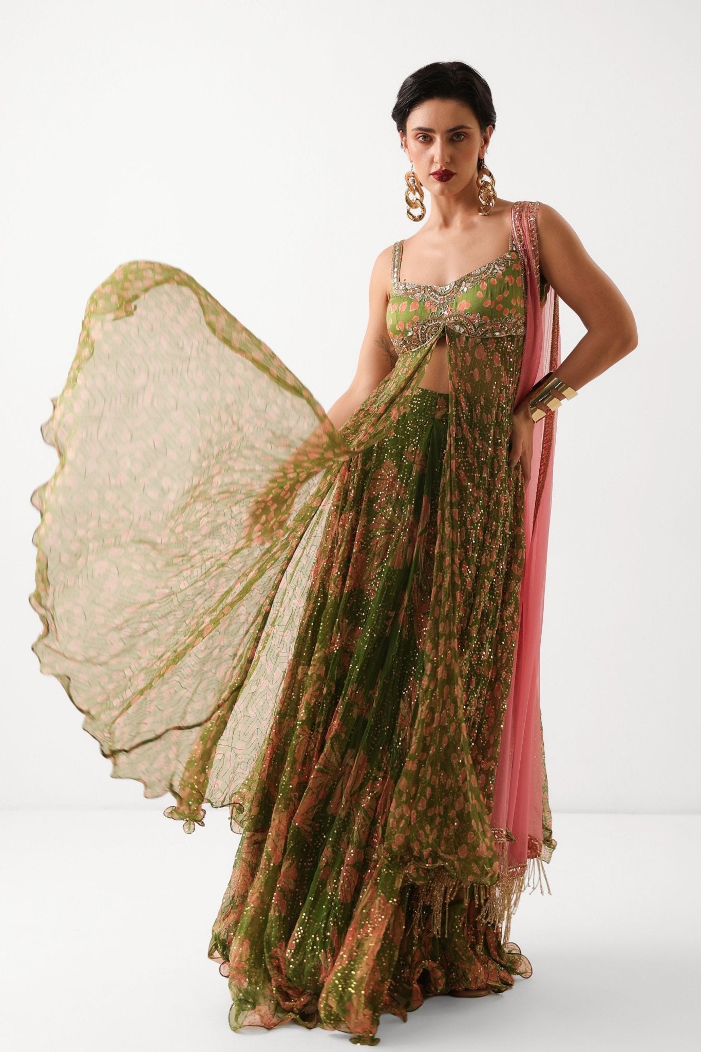 Calcutta Mehndi Tunic Set - Pallavi Jaipur - Elahe