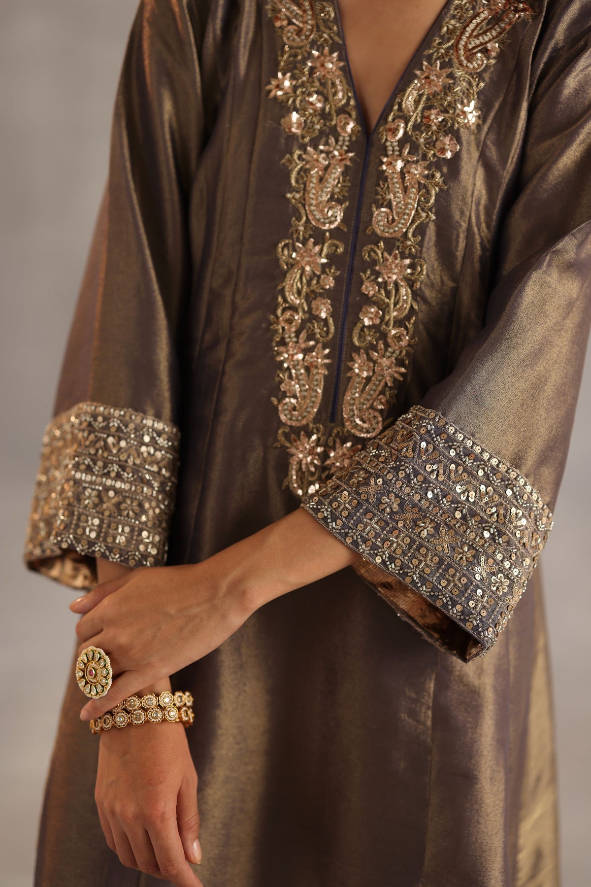 Ahiri Grey Kurta Set