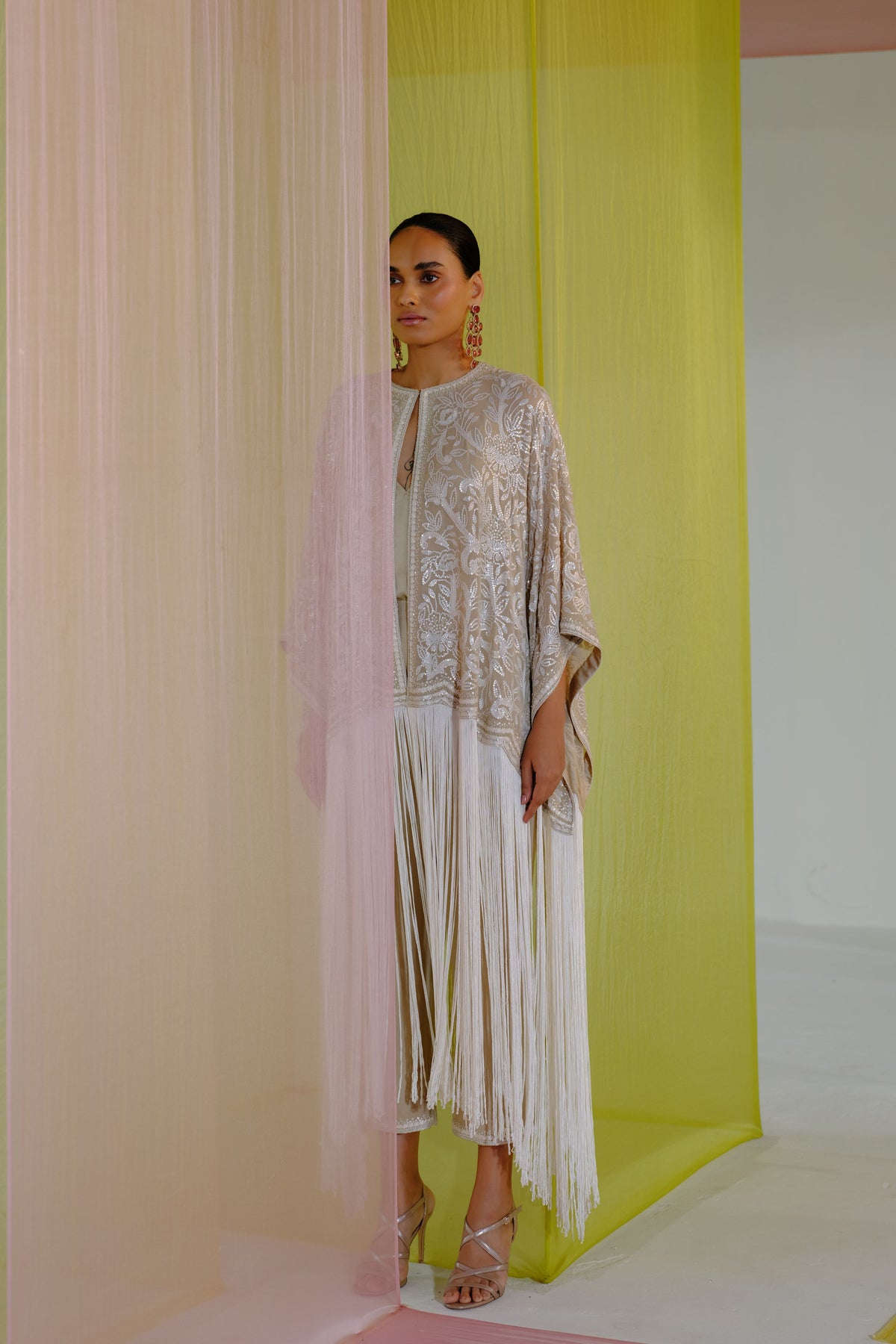 Beige Myra Cape Set