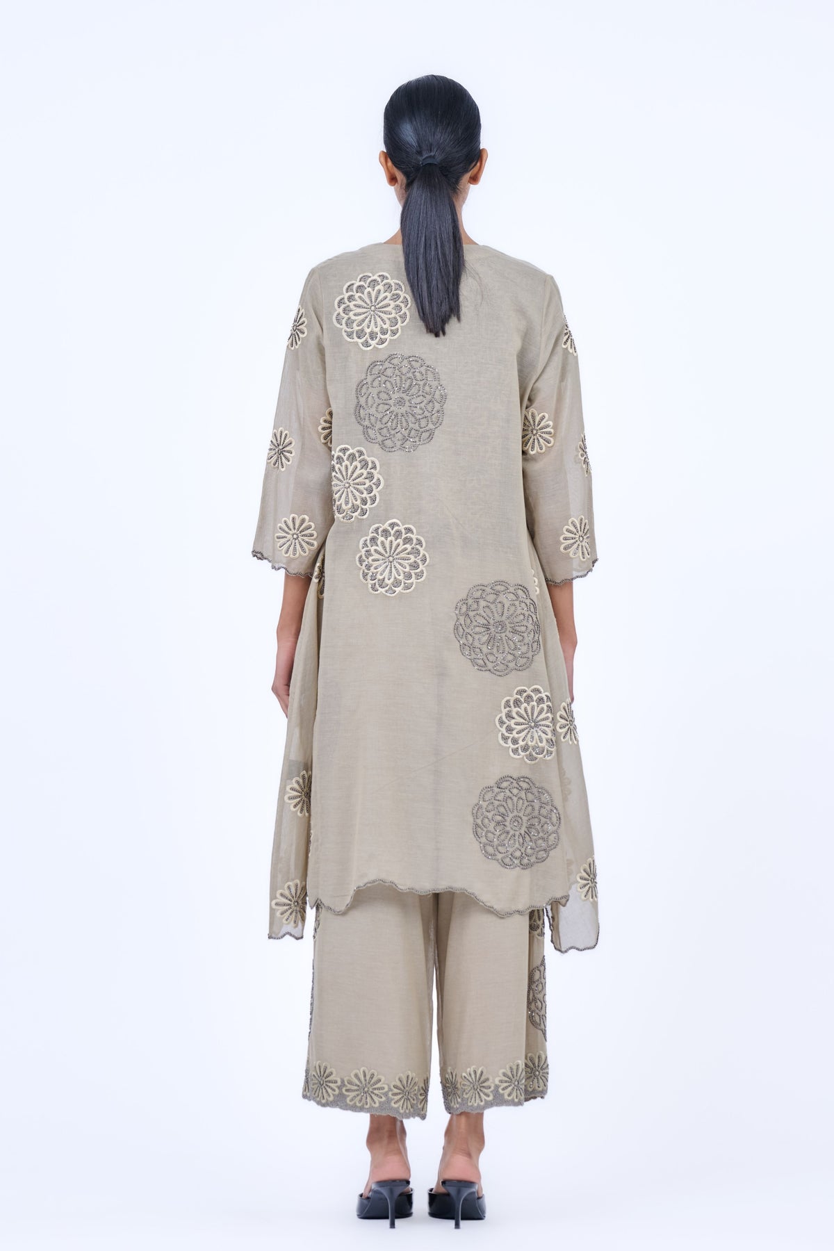 Silver Beaded Threadwork Jacket