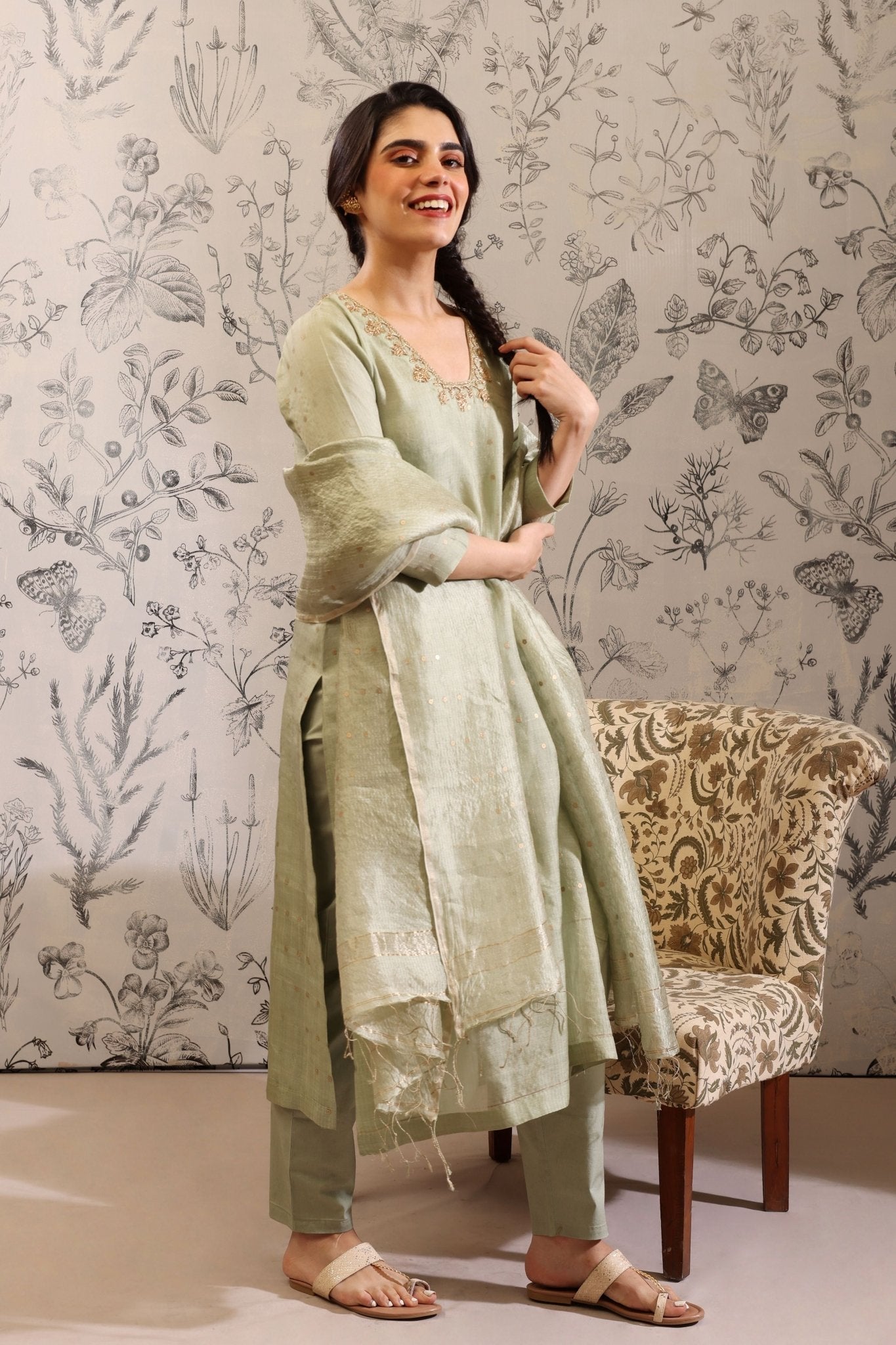 Padmini Green Kurta Set - Taisha - Elahe