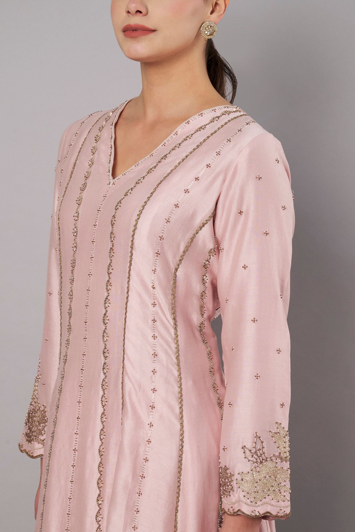 Spring Halo Muted Rose Anarkali Set
