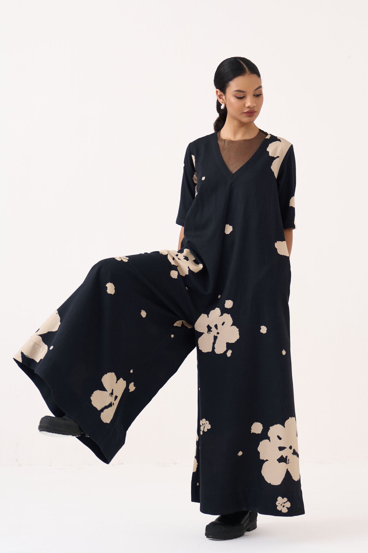 Black Floral Jumpsuit