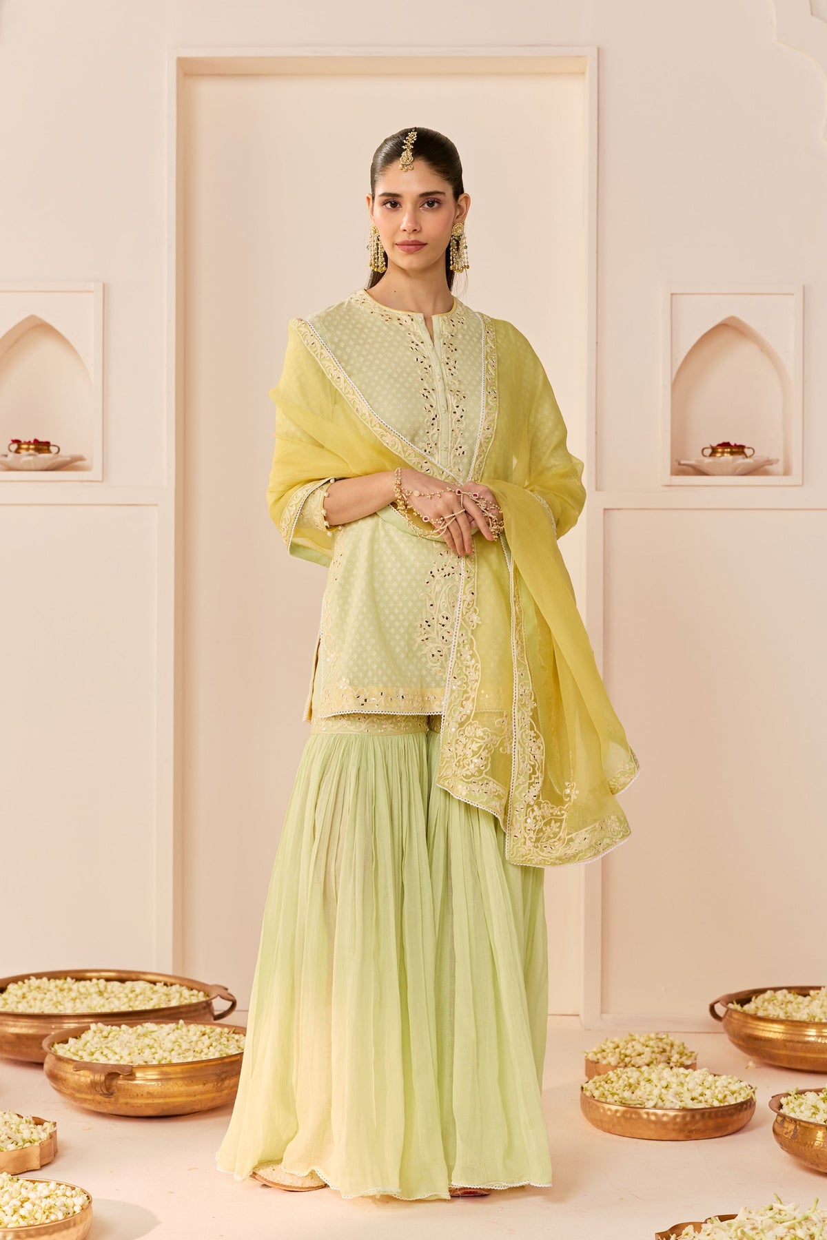 Yasmeen Mint Green Sharara Set