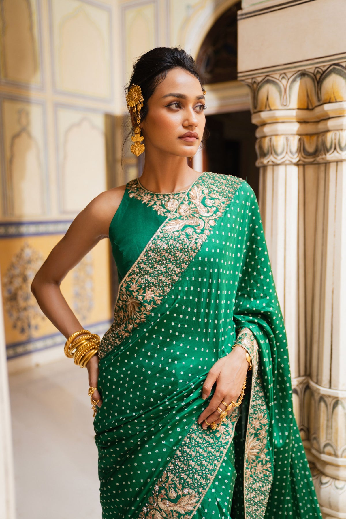 Peacock and Lotus Saree