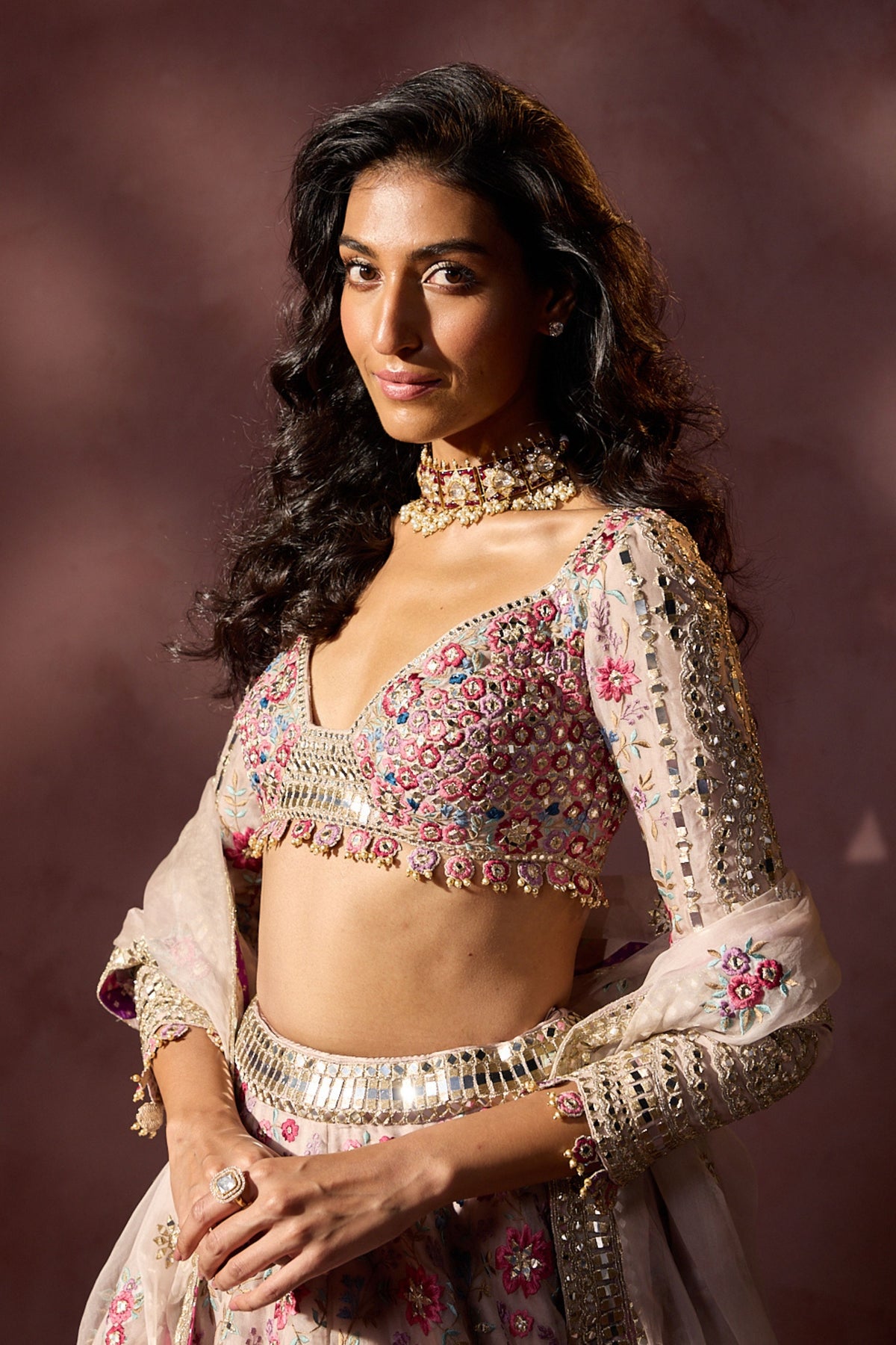 Dusty Pink Lehenga Set