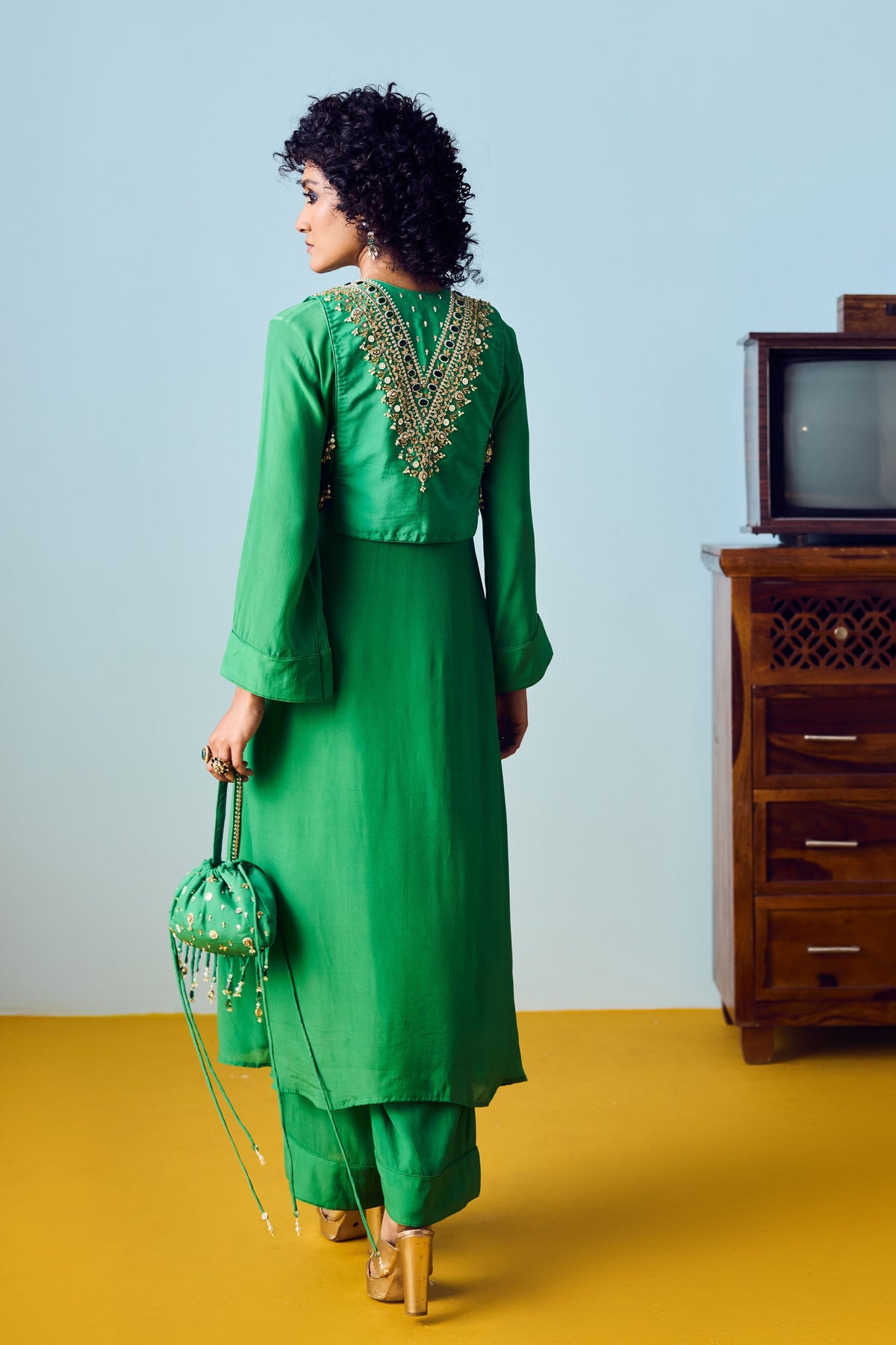 Tora Green Kurta Set