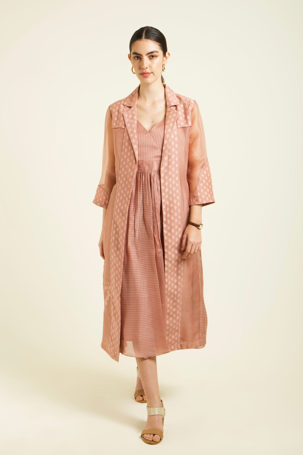 Almond Stripe Jacket Dress