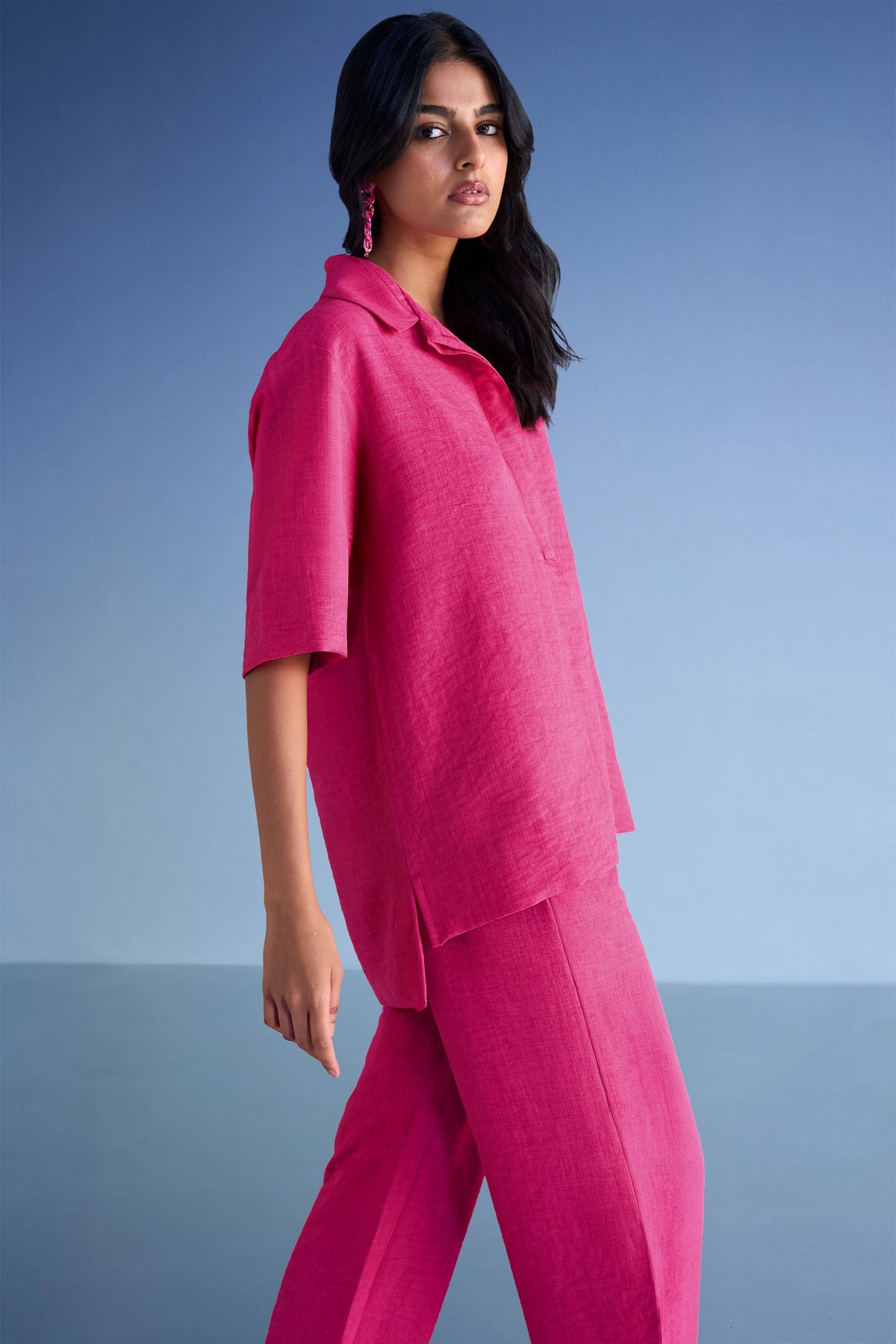 High-low Fuchsia Top