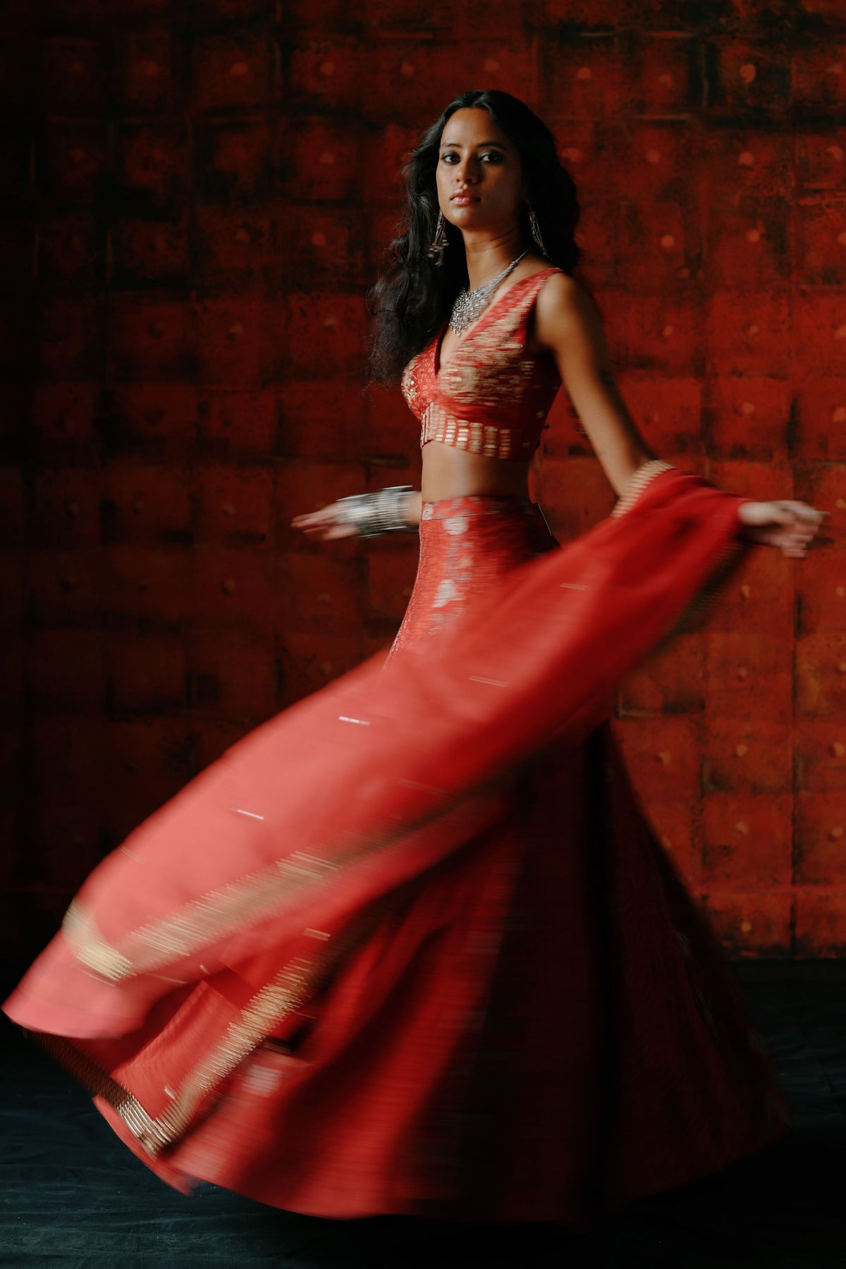 Brick Red Lehenga Set