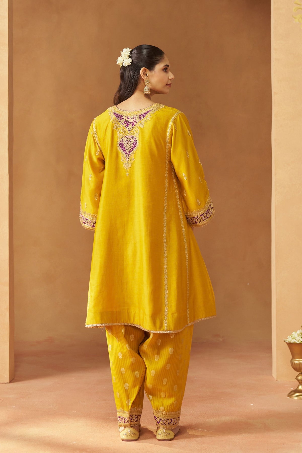 Mahgul Mustard Kalidaar Chauga Set