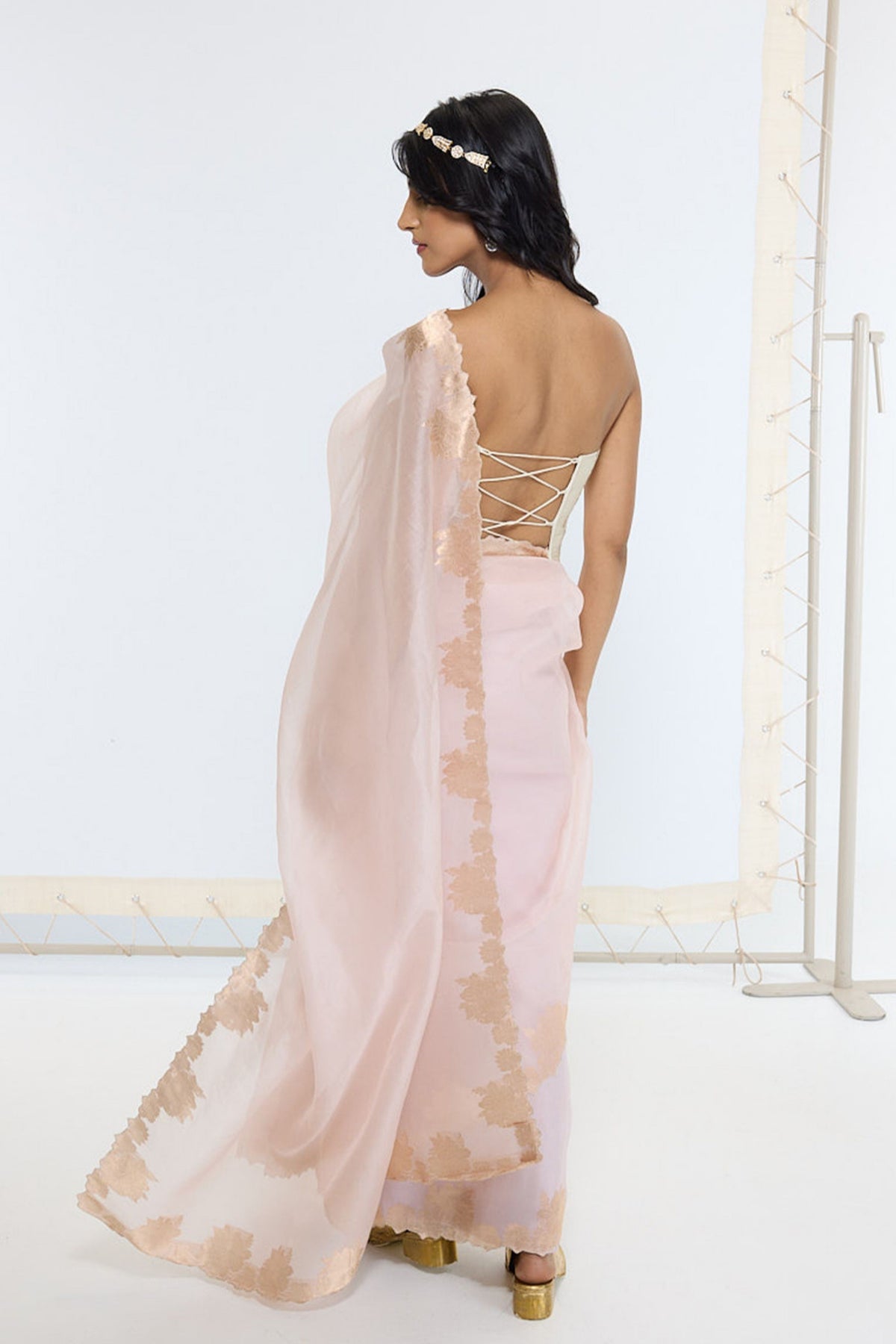 Handwoven Creamy Peach Saree