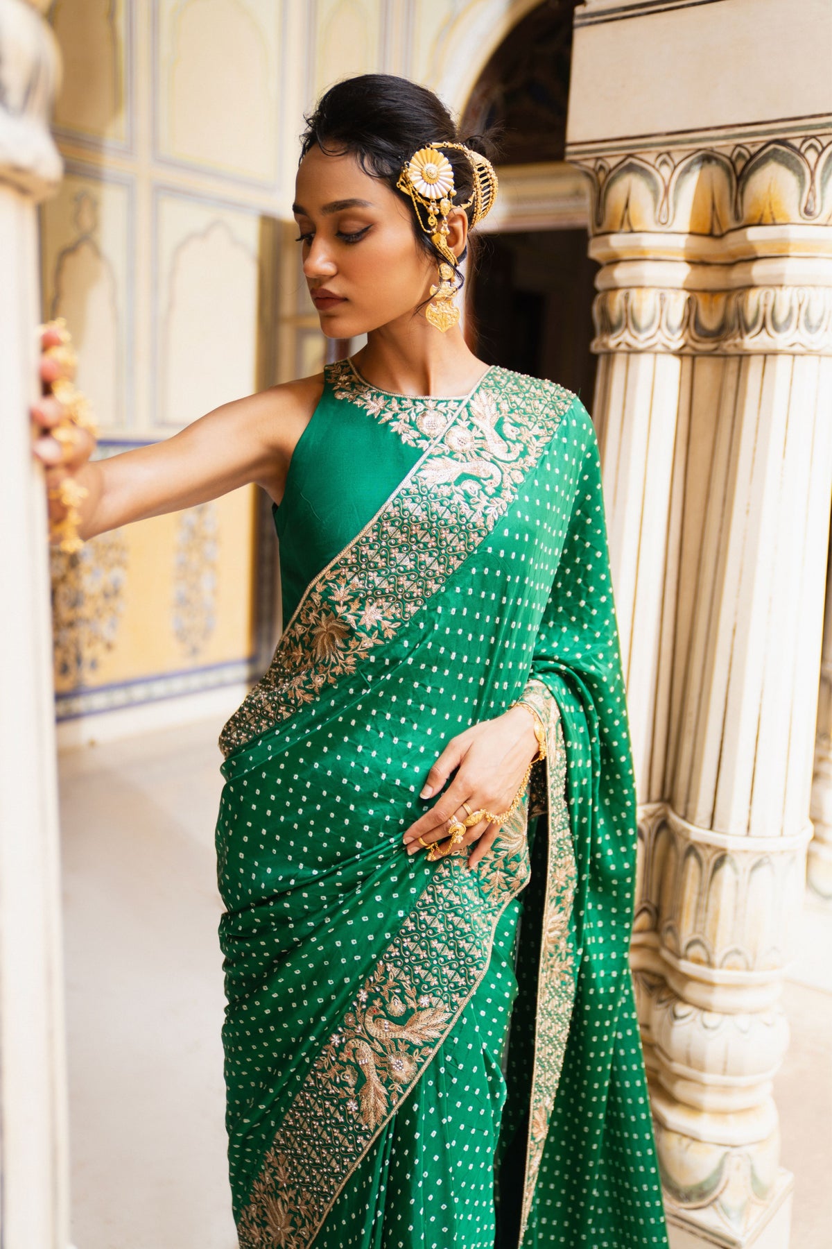 Peacock and Lotus Saree