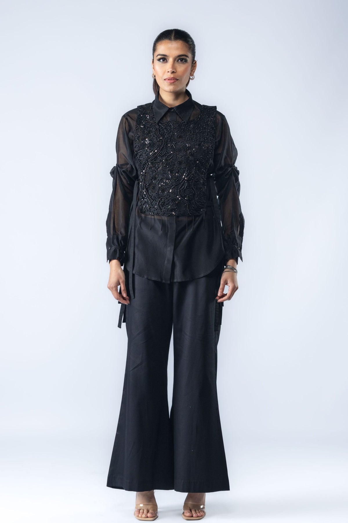 Black Embroidered Bib