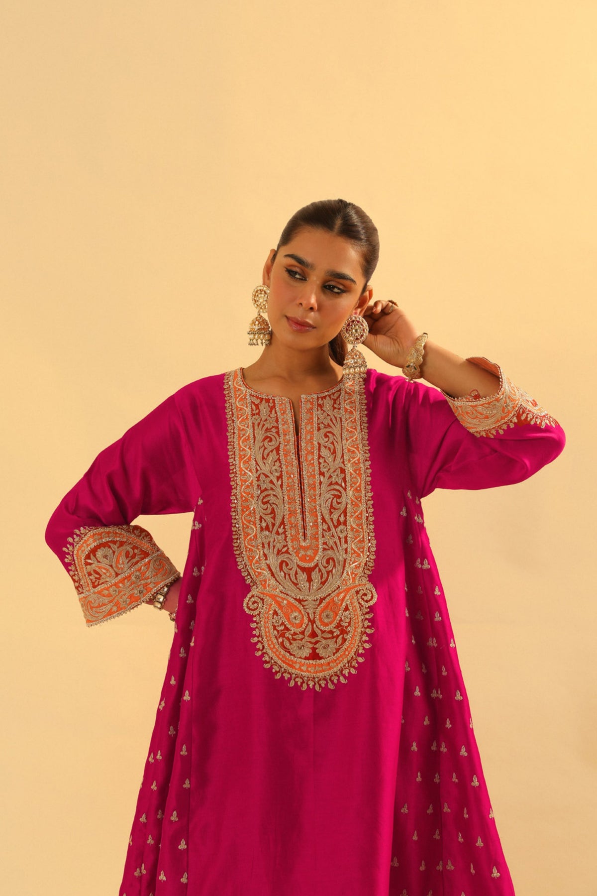 Falisha Short Pink Kalidaar Choga With Salwar