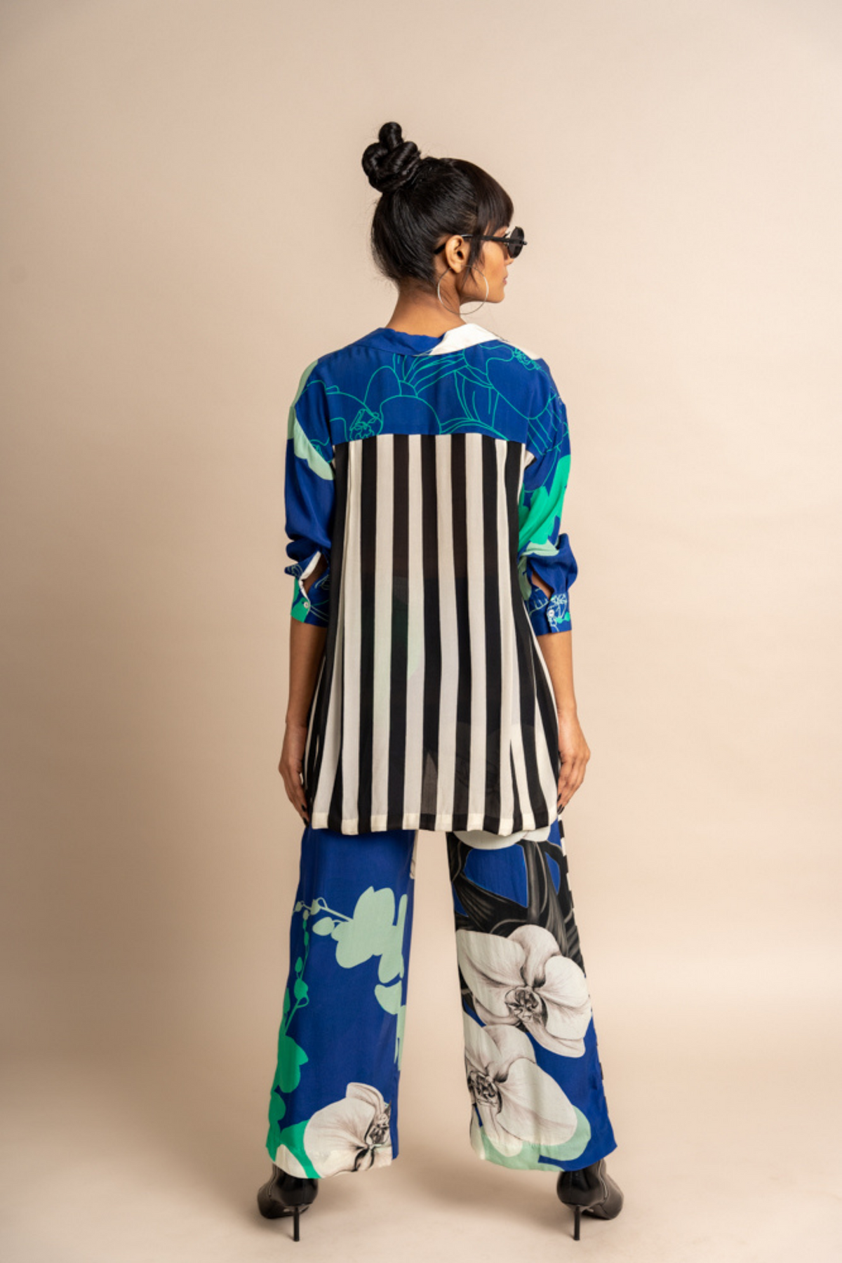 Cobalt Print Shirt With Pyjama