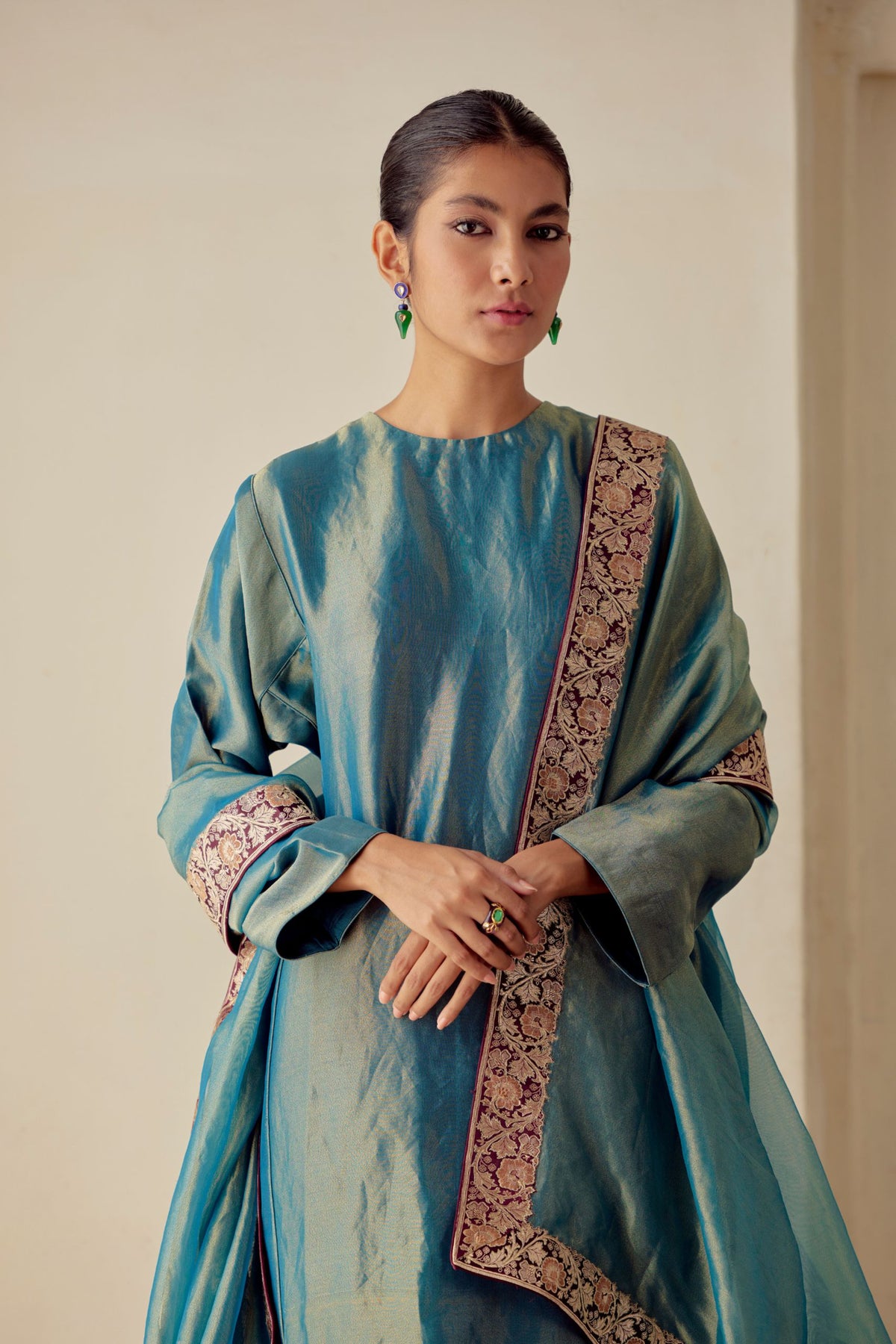 Zaaya Tissue Silk Aegean Kurta Set
