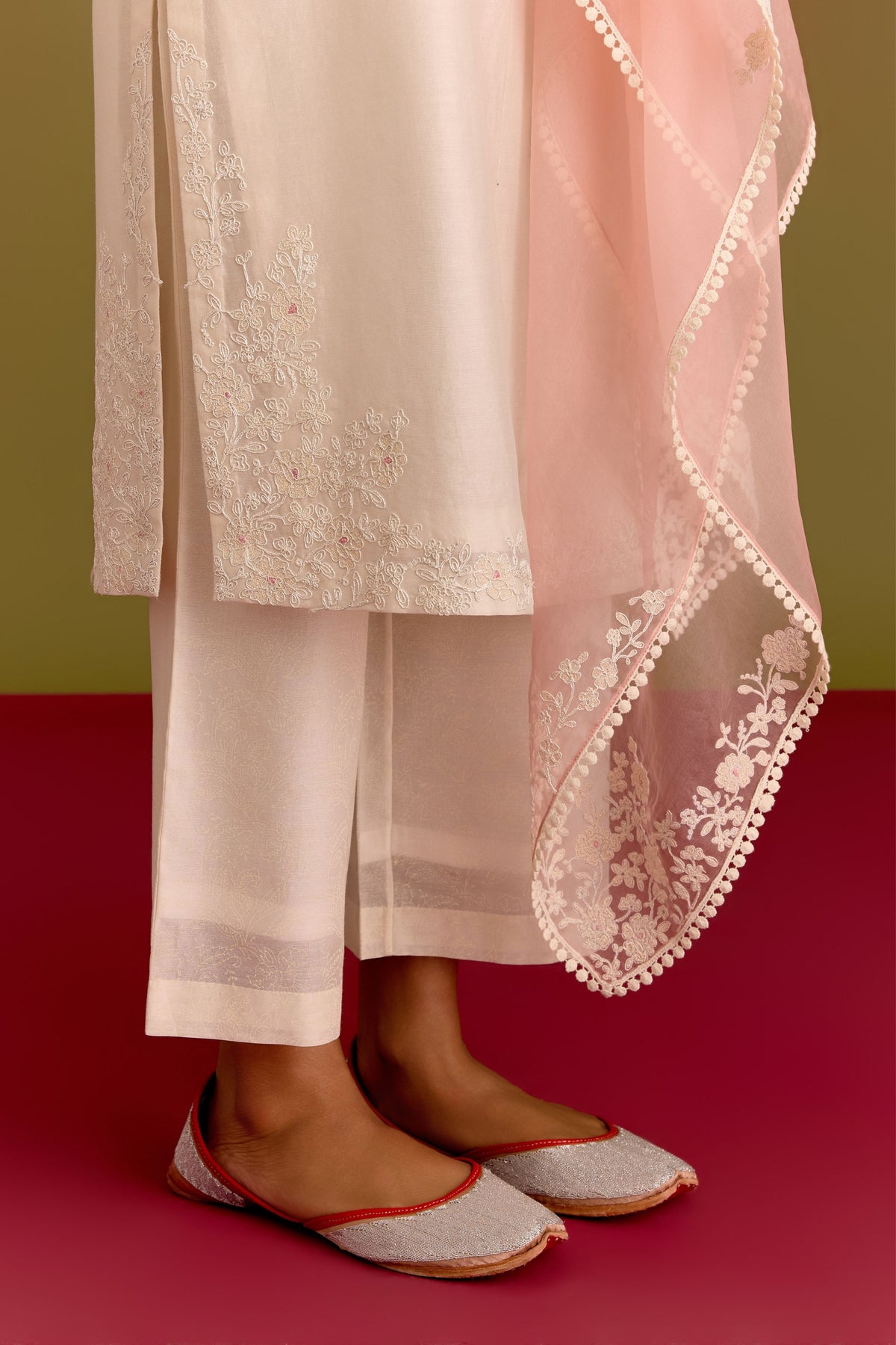Ivory Pink Kurta Set