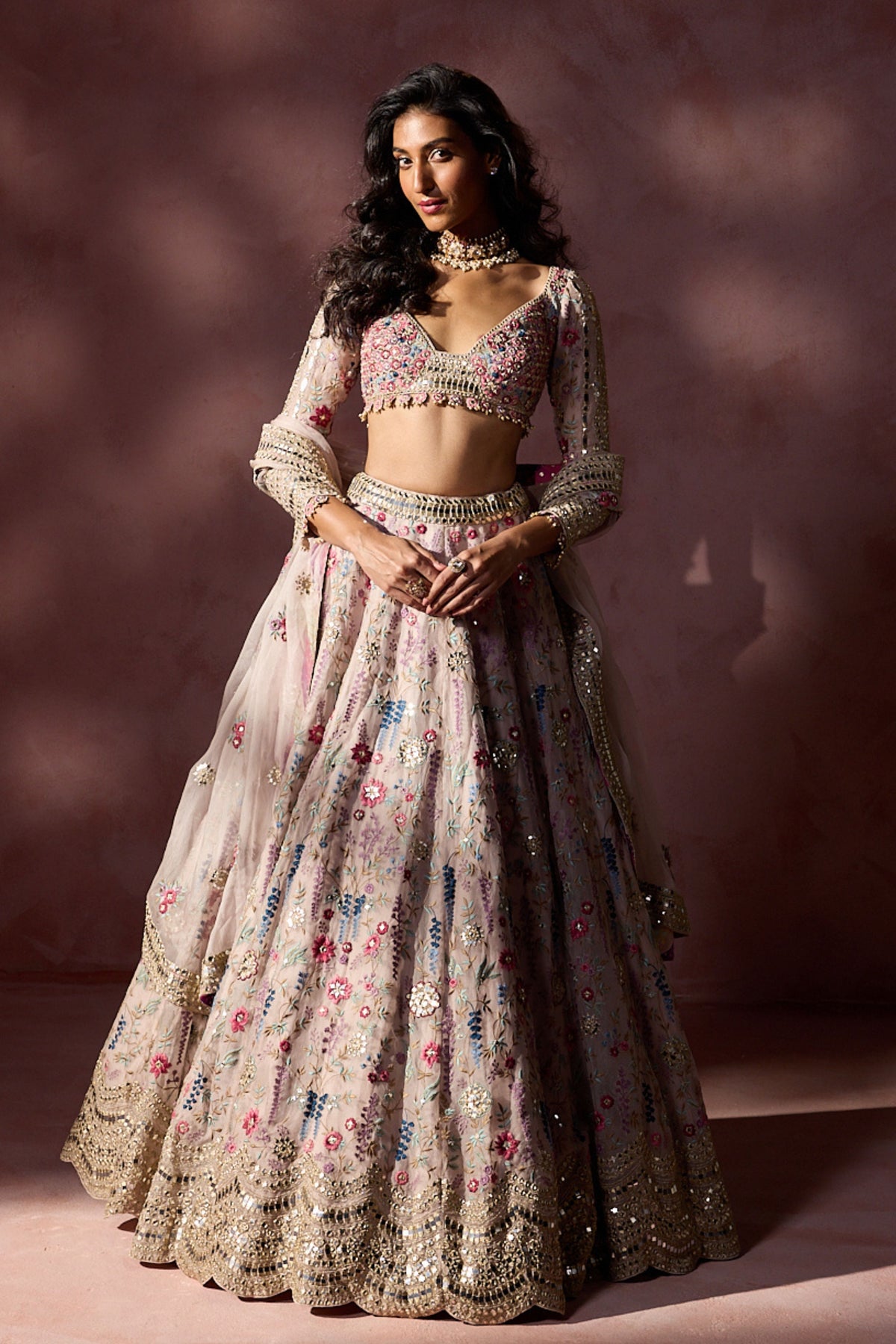 Dusty Pink Lehenga Set