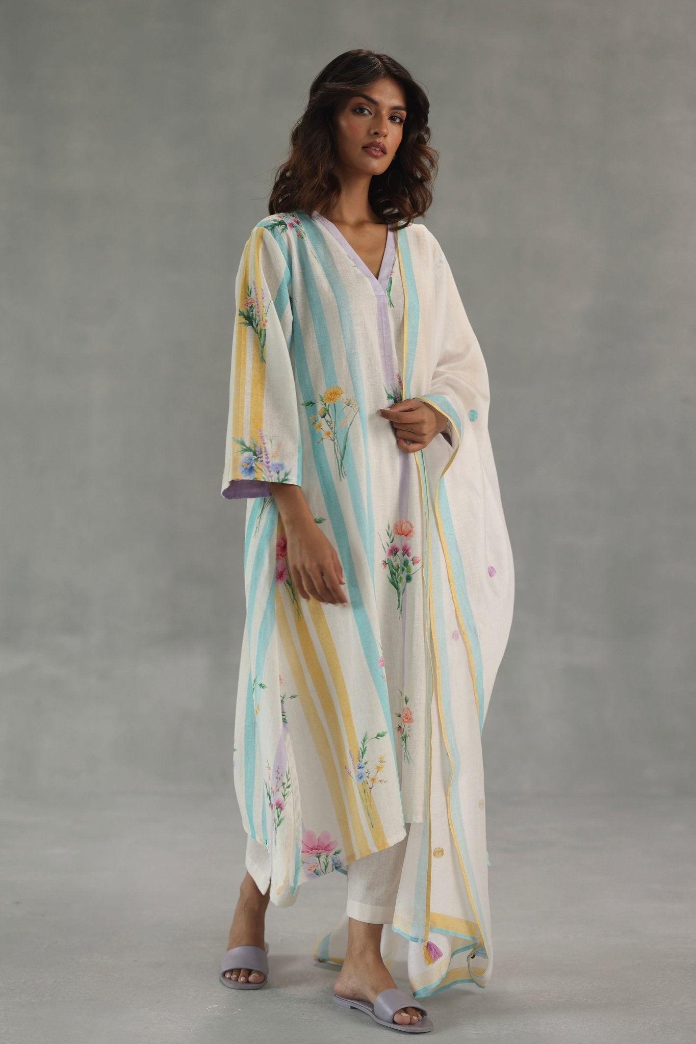 Dahlia Kurta Set - Roza Pret - Elahe