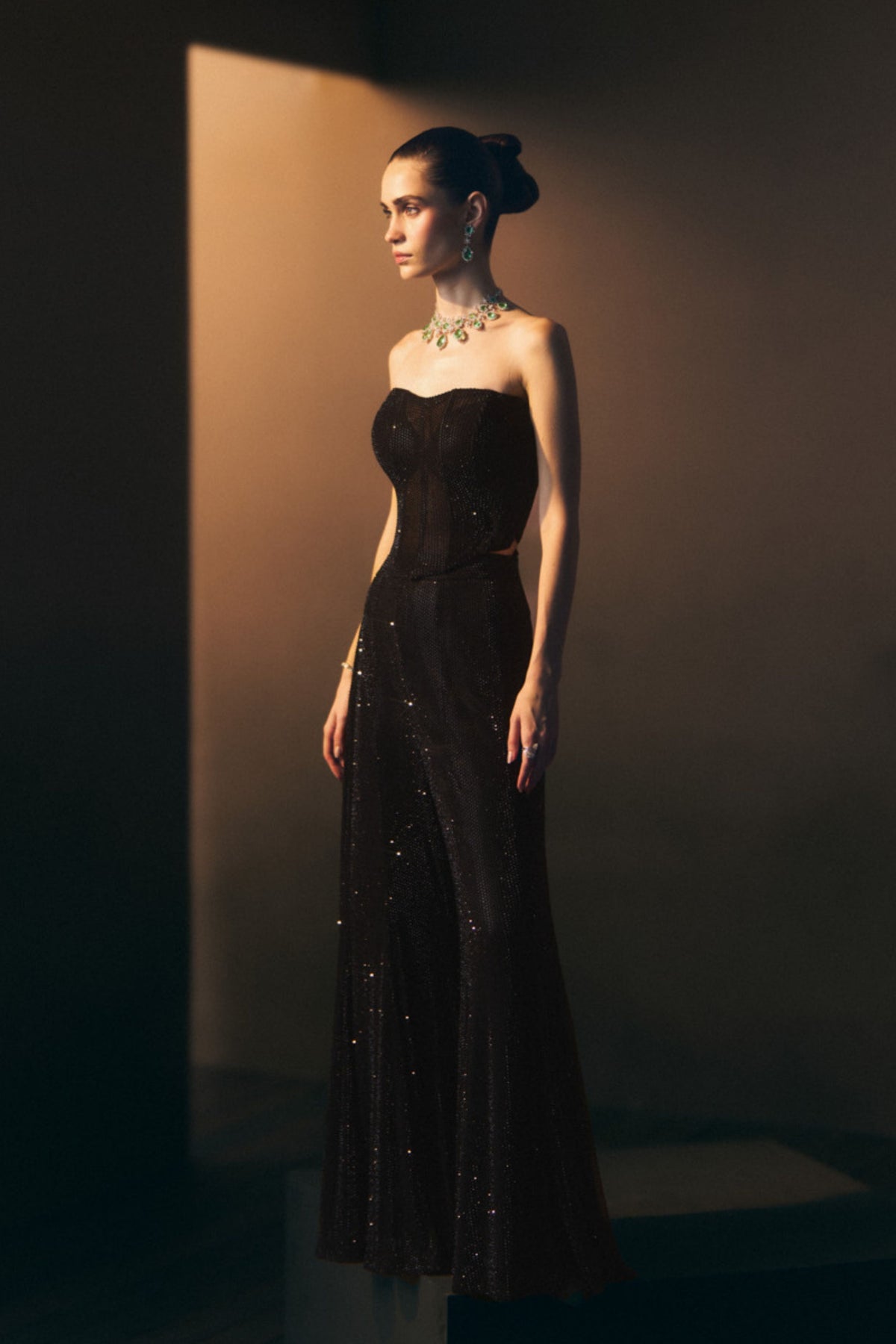 Onyx Sharara Pants with Corset Top