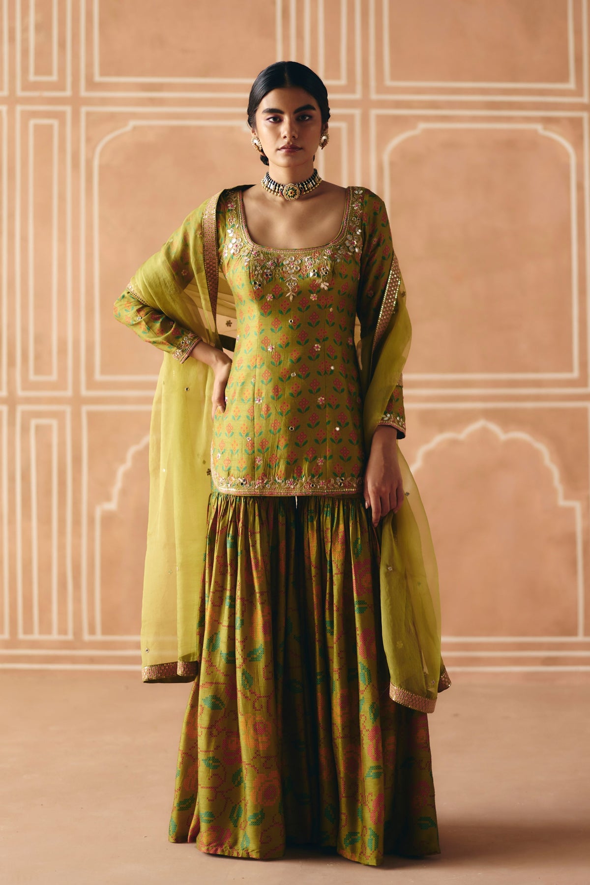 Parrot Green Sharara