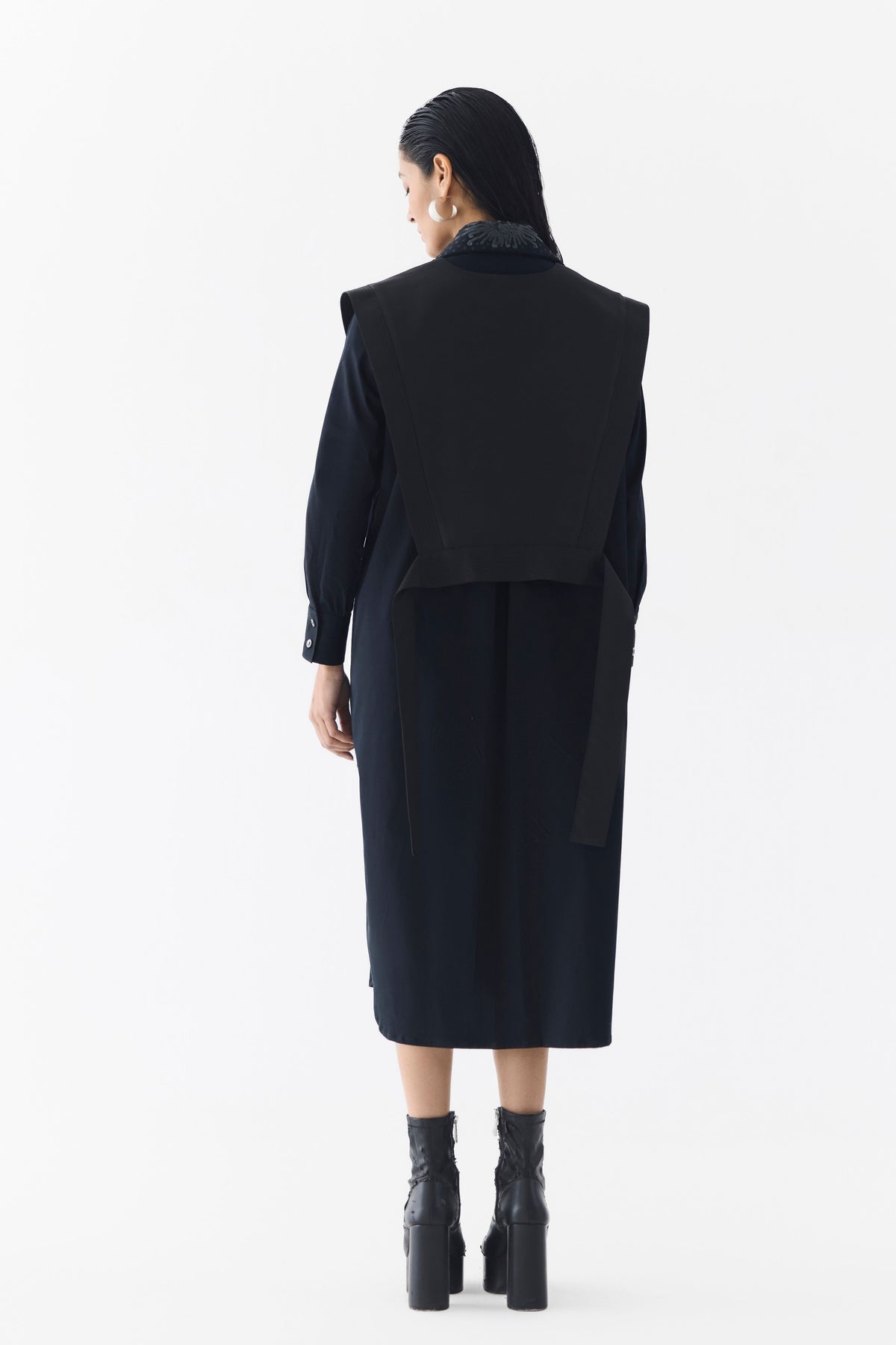 Calla Shirt Dress With Multi Vest