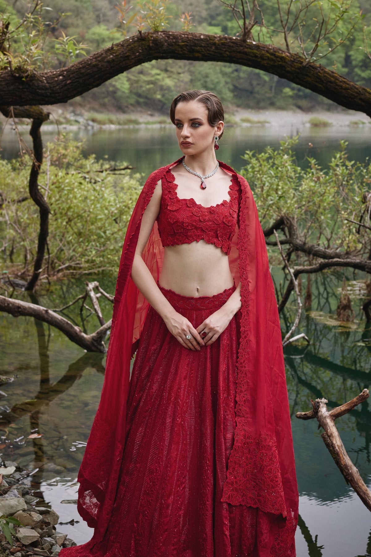 Scarlet Lehenga Set