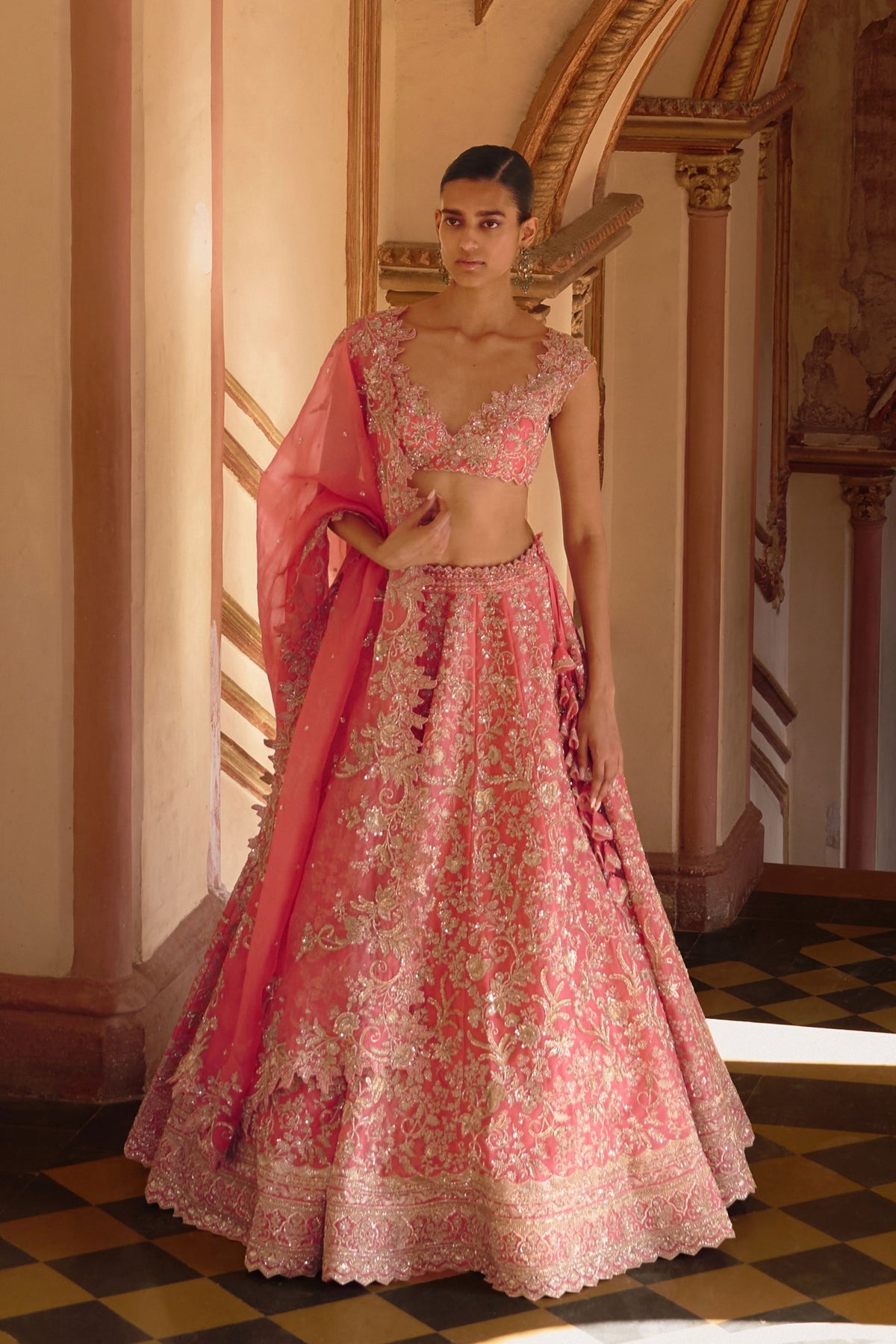 Coral Advika Lehenga Set