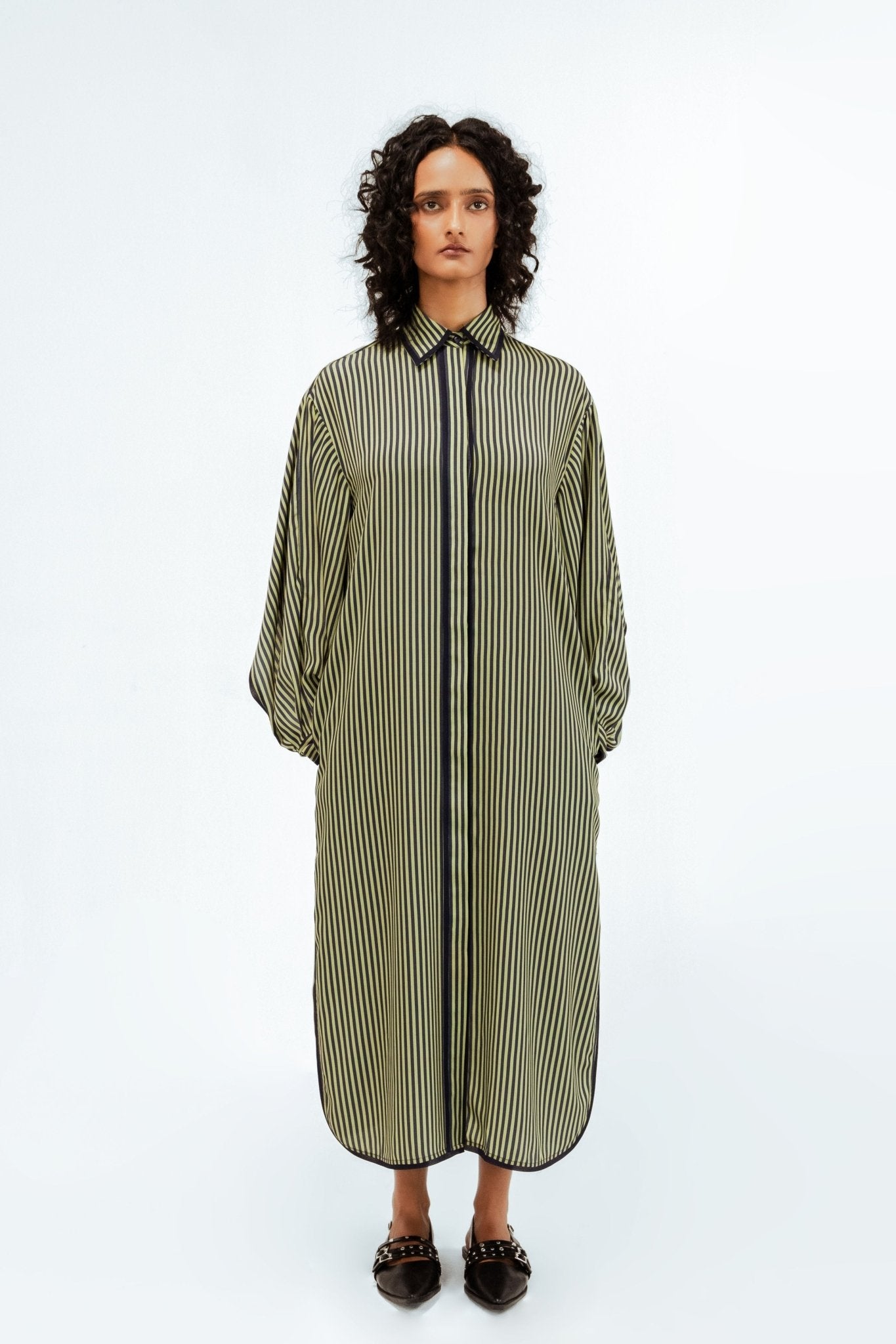 Elian Crepe Shirt Dress - Leh Studios - Elahe