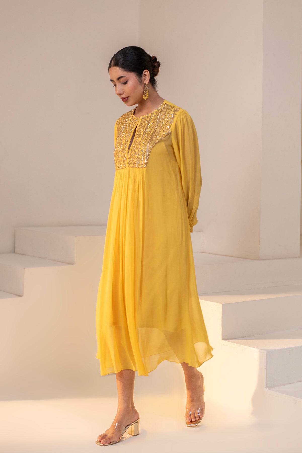 Sunshine Yellow Embellished Dress