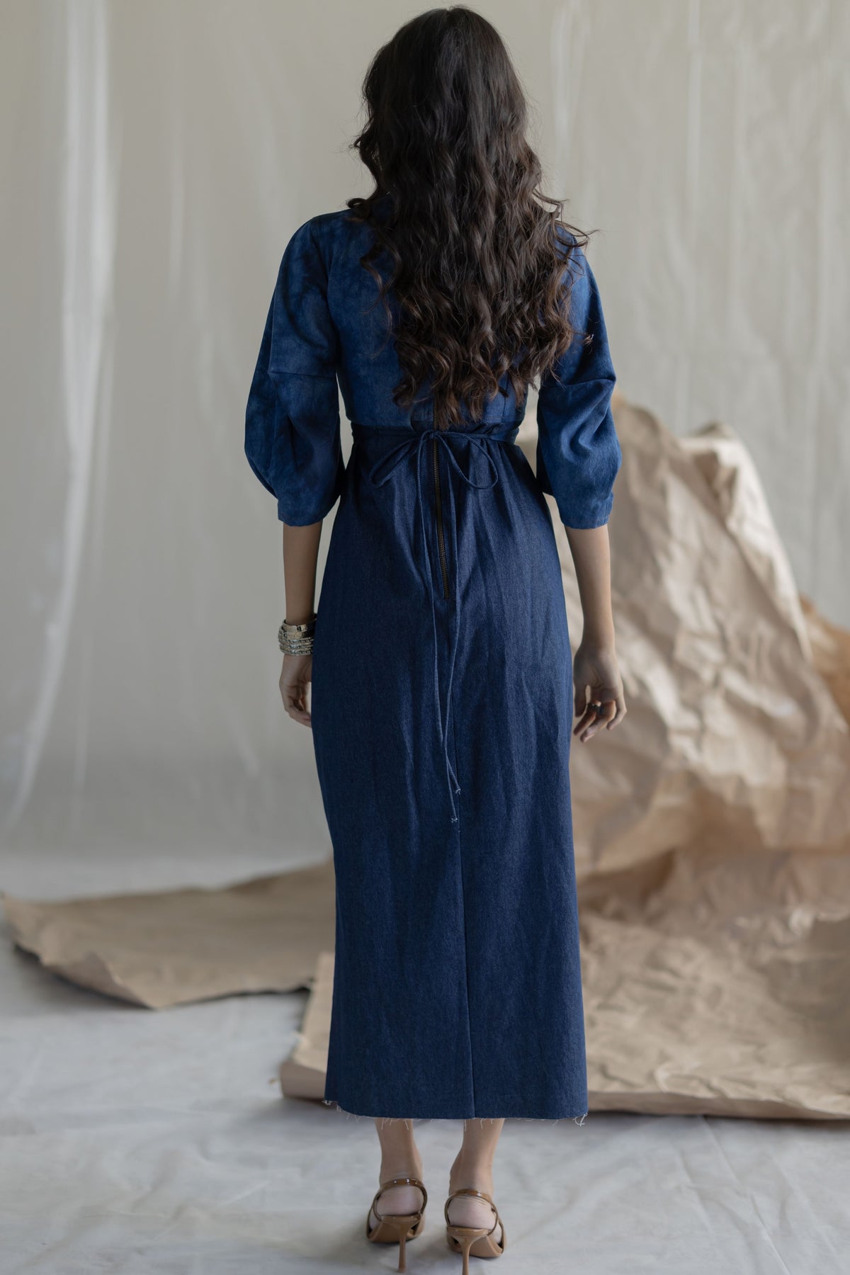 Dark Blue Wrap Around Maxi Dress