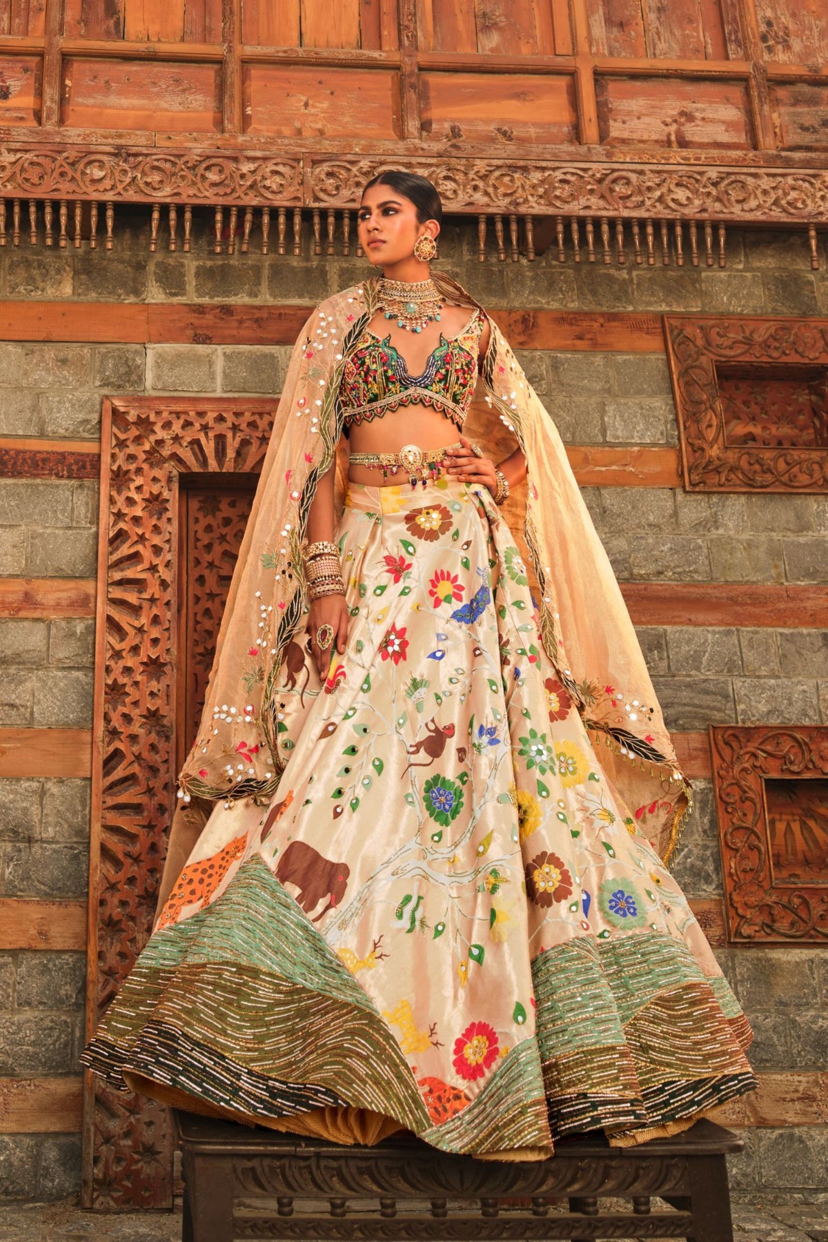 Paithani Golden Lehenga Set