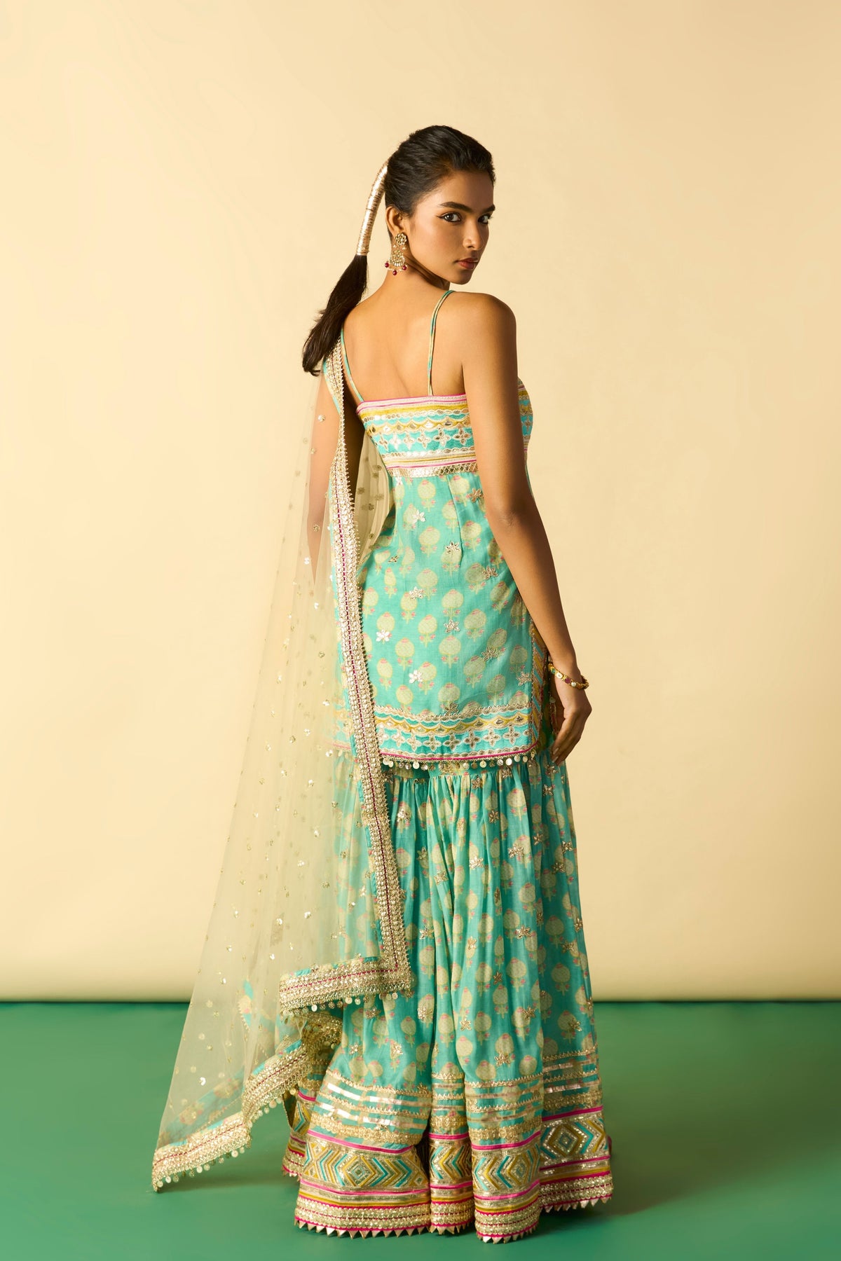 Aqua Dhriaa Strappy Sharara Set