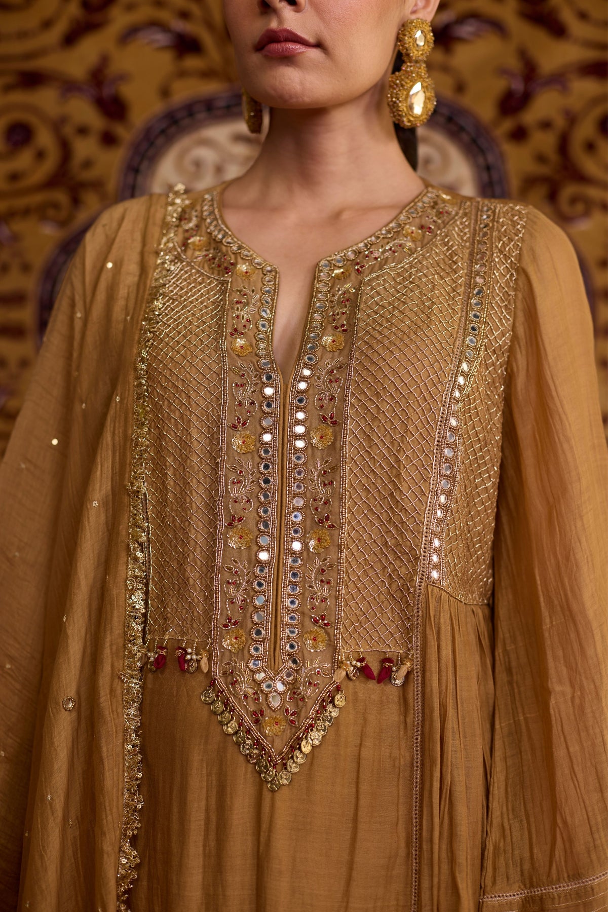 Brown Silk Kurta Set