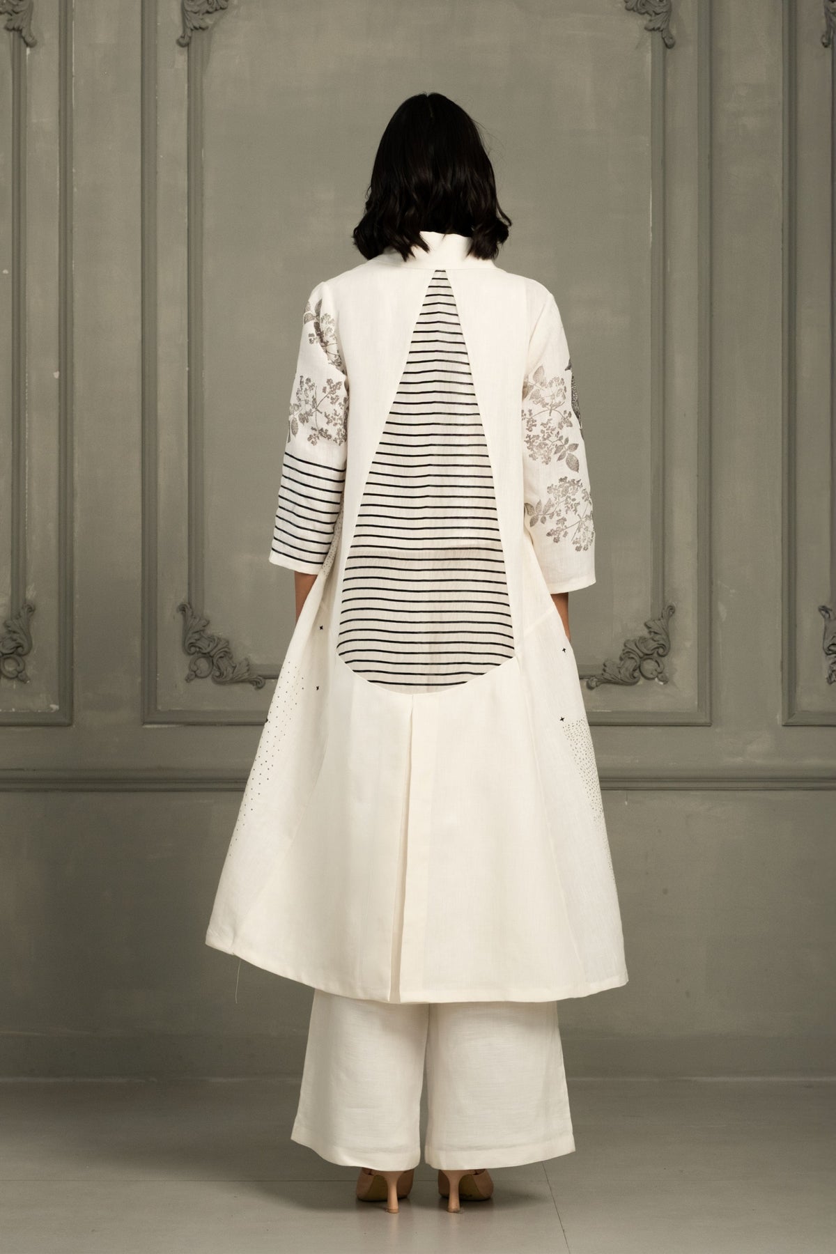 Ivory Embroidered Jacket Set