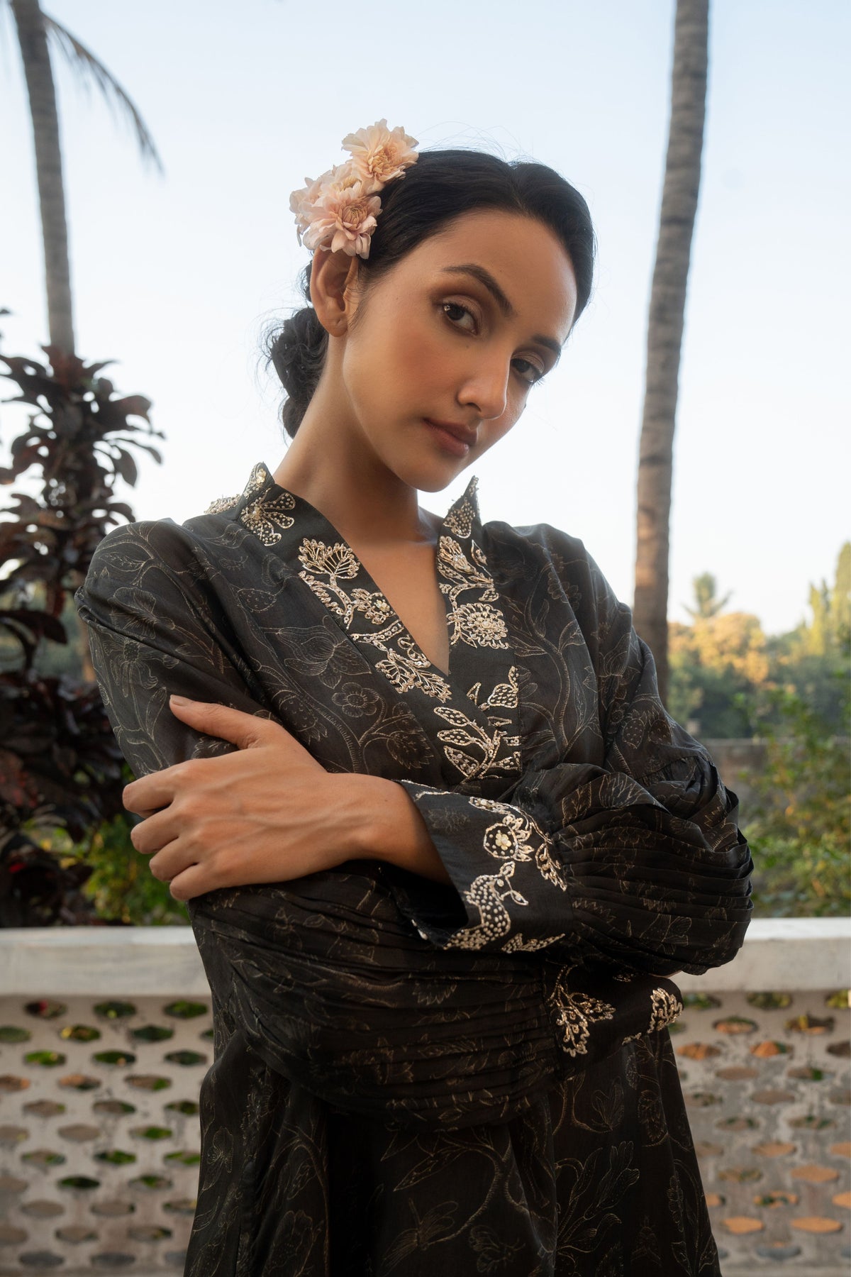 Black Deer Printed Kurta Set