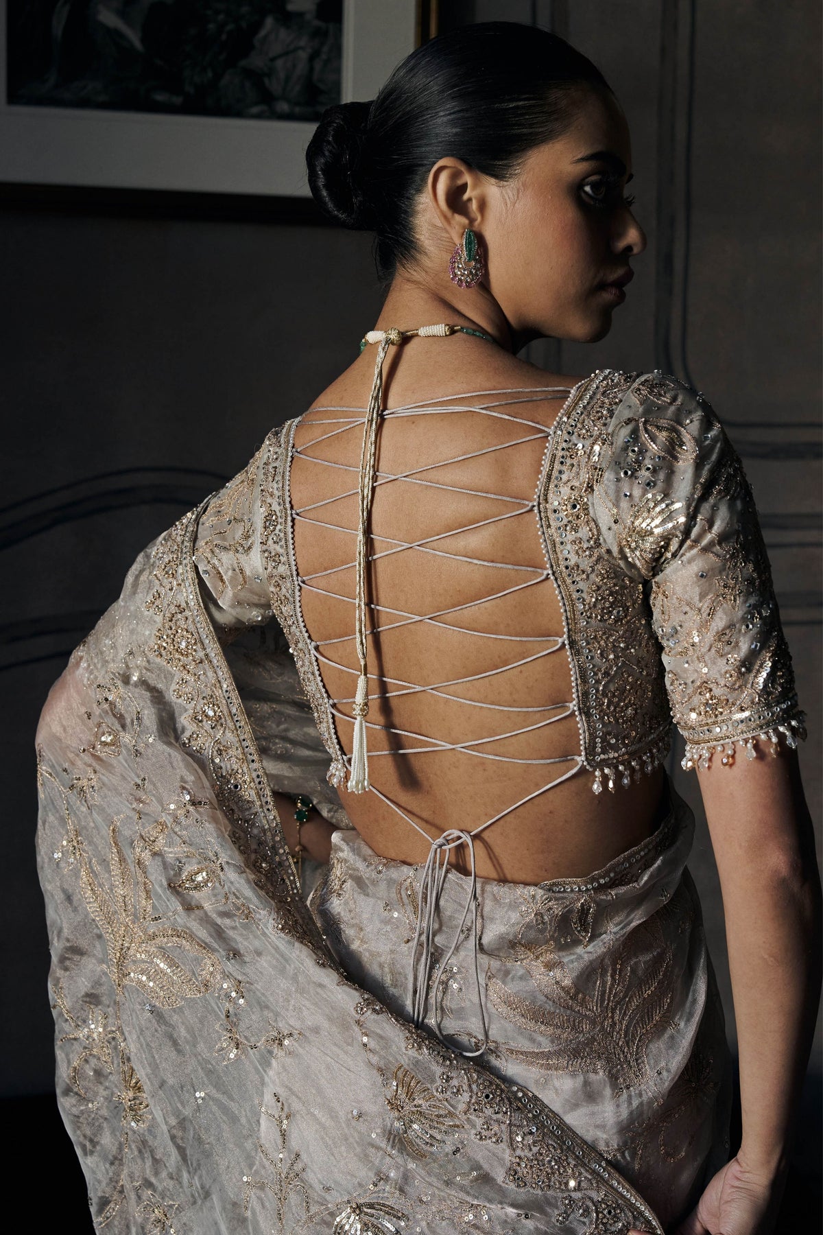 Royal Savannah Jamshedpur Grey Saree Set