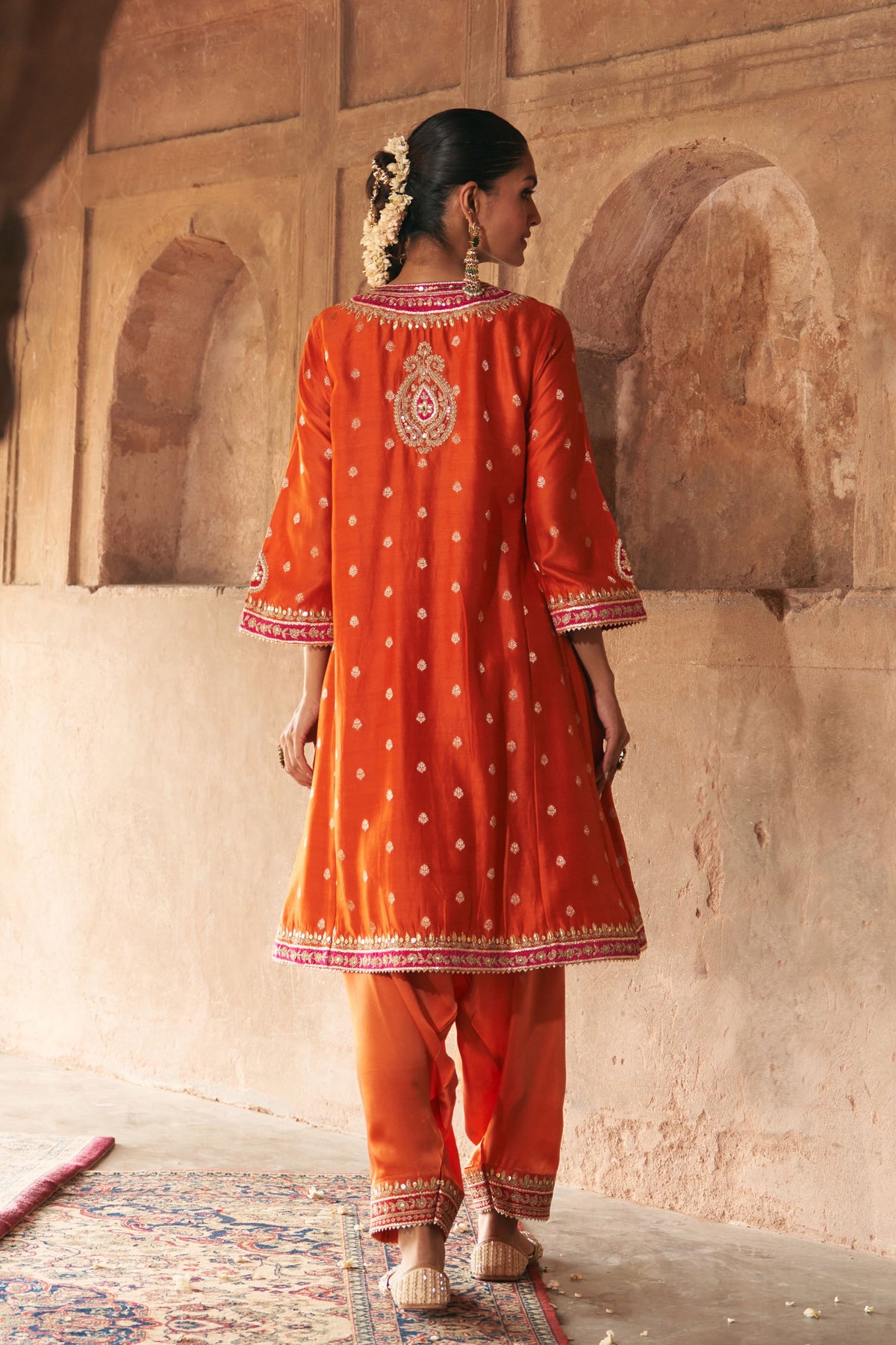 Hafsa Orange Chauga With Salwar