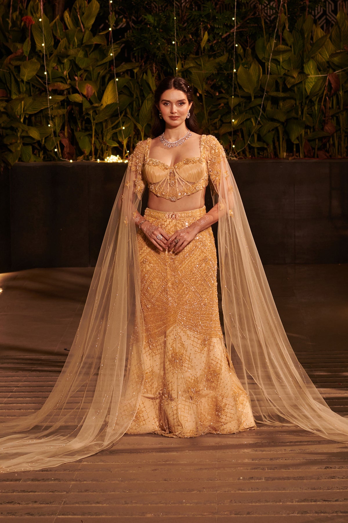 Campagne Gold Lehenga Set