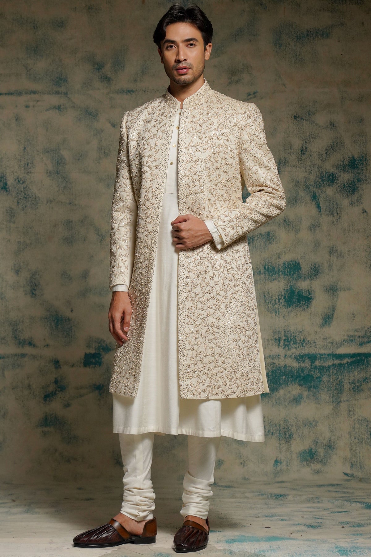 Ivory Pearl Sherwani Set